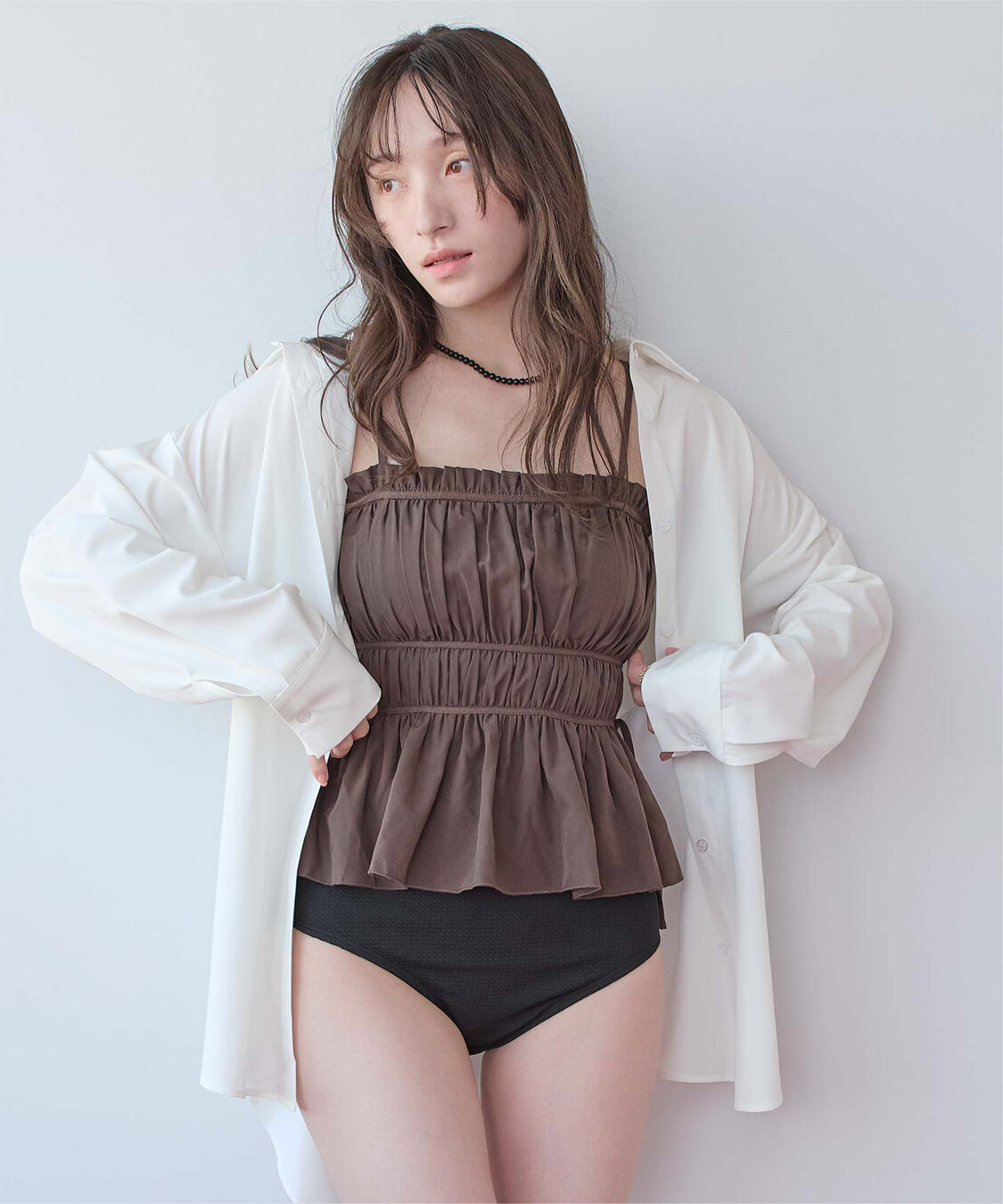 SEA DRESS「ウエストマークデザインシャツ/ラッシュガード」|ビキニトップス|