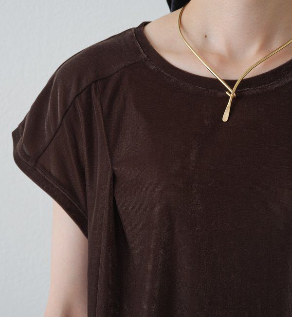  「レースヘムシアーベロアTシャツ」|Tシャツ・カットソー|