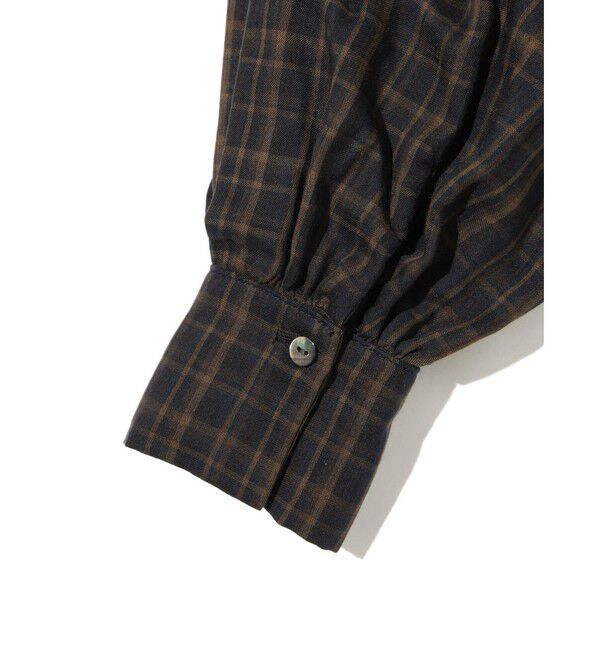 MIDIUMISOLID「MIDIUMISOLID for Ladies チェックビッグフリルカラーブラウス」|シャツ・ブラウス|
