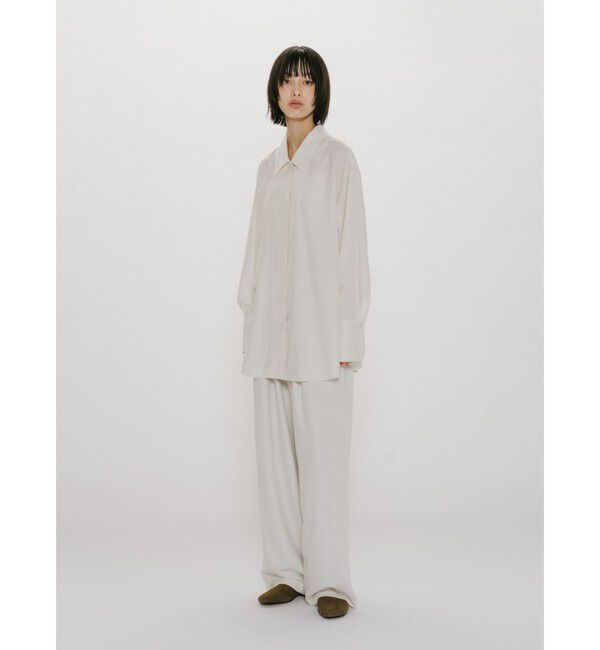 MIDIUMISOLID「MIDIUMISOLID for Ladies リラックスロングカフスシャツ」|シャツ・ブラウス|