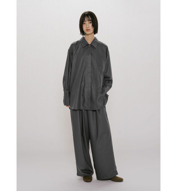 MIDIUMISOLID「MIDIUMISOLID for Ladies リラックスロングカフスシャツ」|シャツ・ブラウス|