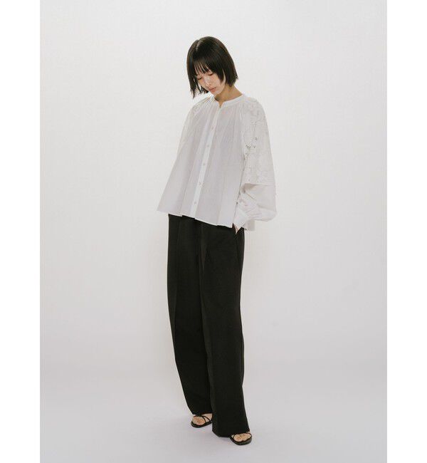 MIDIUMISOLID「MIDIUMISOLID for Ladies レースフレアブラウス」|シャツ・ブラウス|