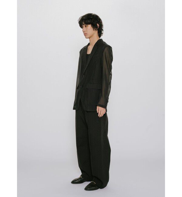 MIDIUMISOLID「MIDIUMISOLID Men&rsquo;s シアーストライプジャケット」|テーラードジャケット|