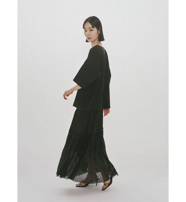 MIDIUMISOLID「MIDIUMISOLID for Ladies シアーティアードスカート」|スカート|