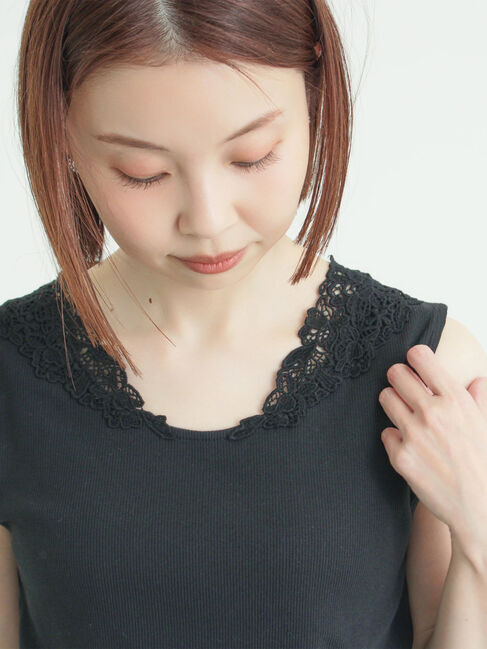 Samansa Mos2「《新色追加》後ろパーツレースインナー【接触冷感】」|Tシャツ・カットソー|
