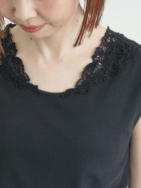 Samansa Mos2「《新色追加》後ろパーツレースインナー【接触冷感】」|Tシャツ・カットソー|