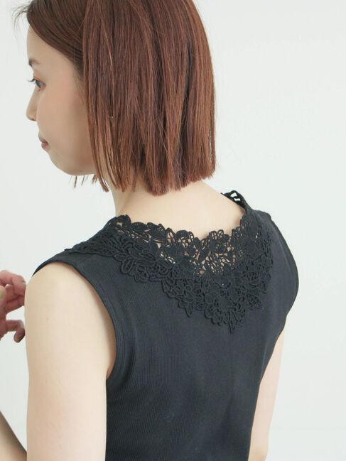 Samansa Mos2「《新色追加》後ろパーツレースインナー【接触冷感】」|Tシャツ・カットソー|