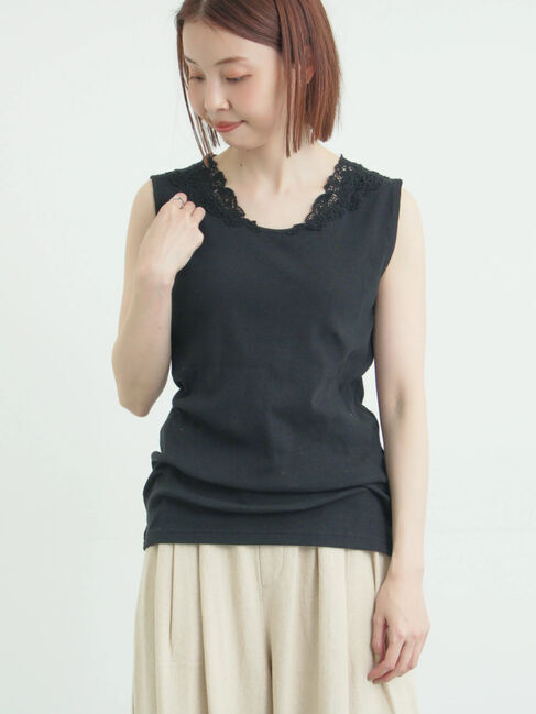 Samansa Mos2「《新色追加》後ろパーツレースインナー【接触冷感】」|Tシャツ・カットソー|