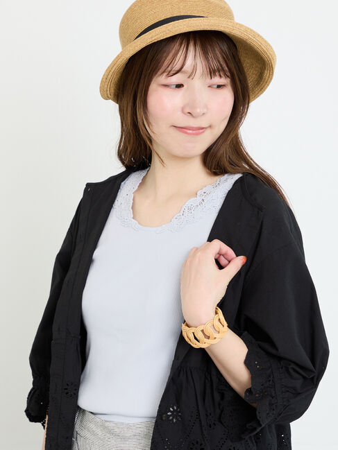 Samansa Mos2「《新色追加》後ろパーツレースインナー【接触冷感】」|Tシャツ・カットソー|グレー