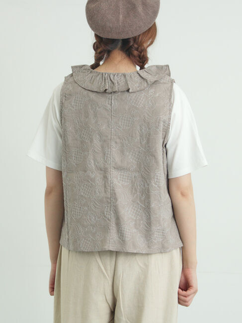Samansa Mos2「【メルヘン&times;Samansa Mos2】総刺繍ベスト」|ダウンベスト・ベスト|