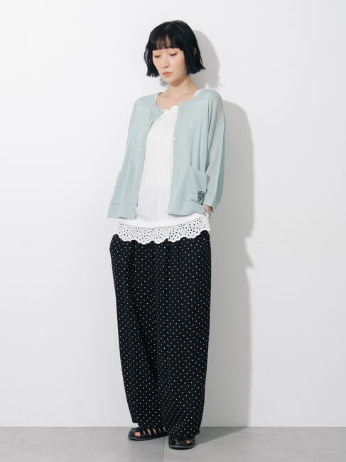 Samansa Mos2「【接触冷感】ワンポイント刺繍カーディガン」|カーディガン|