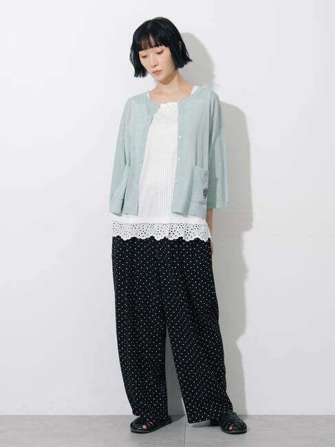 Samansa Mos2「【接触冷感】ワンポイント刺繍カーディガン」|カーディガン|