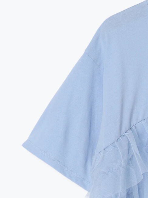 Samansa Mos2「【接触冷感/UVカット】チュールドッキングカットソー」|Tシャツ・カットソー|