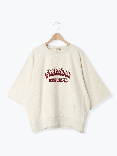 Samansa Mos2「ミニ裏毛7分袖ロゴスウェット」|Tシャツ・カットソー|グレー