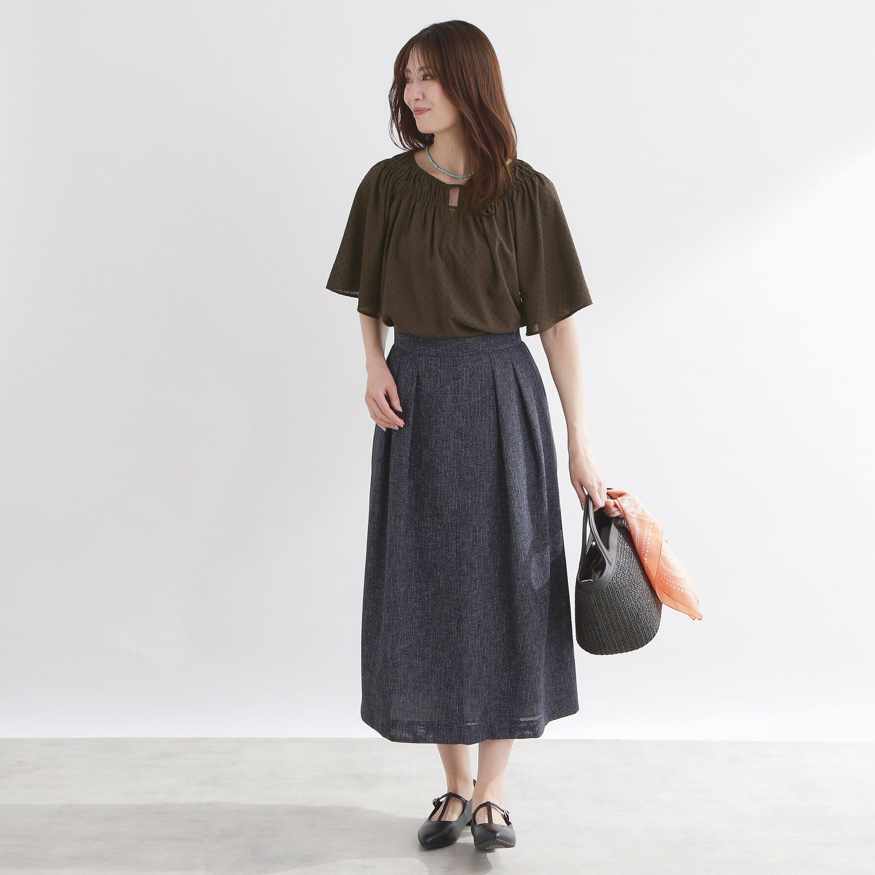 Reflect「ネックギャザーデザインブラウス」|シャツ・ブラウス|