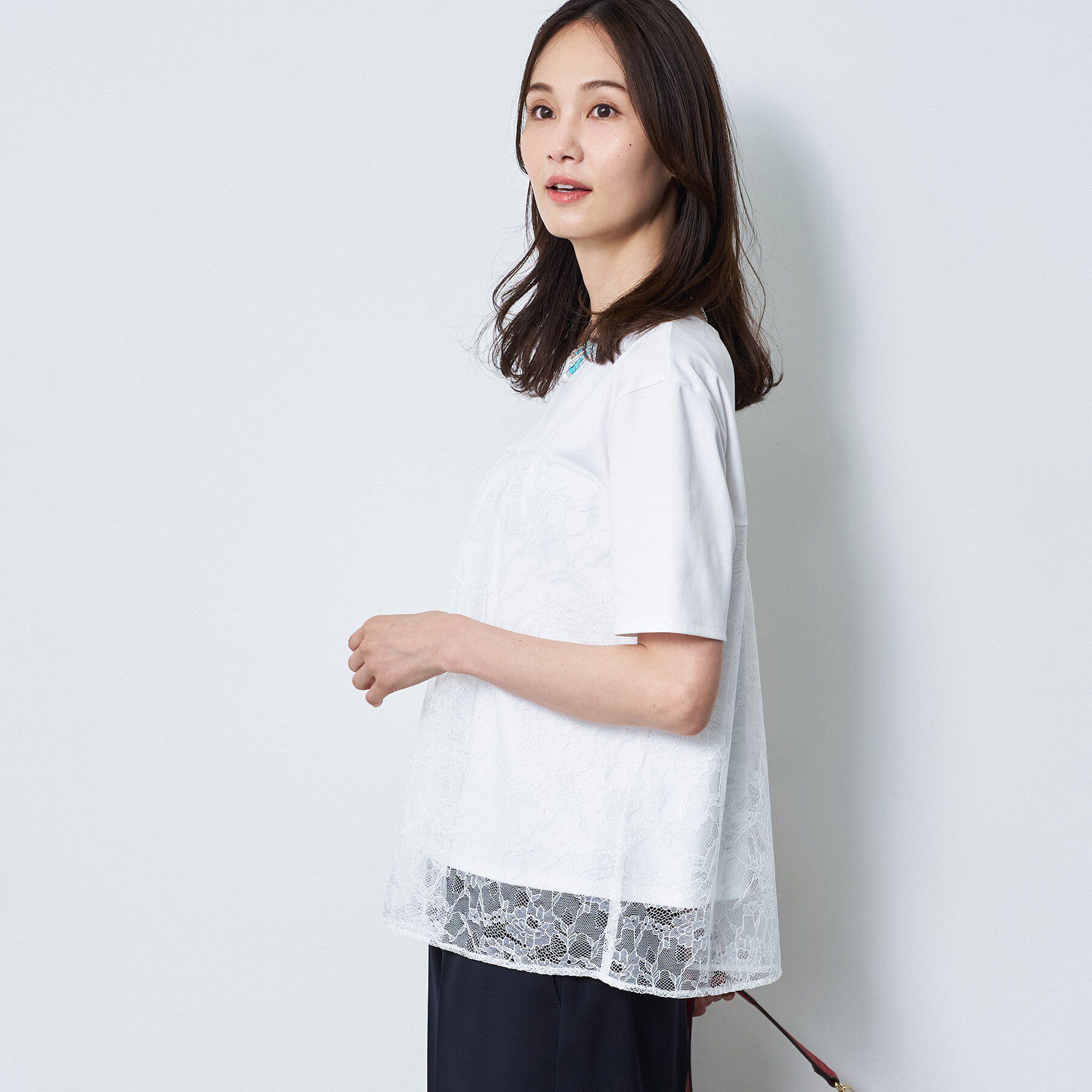 Reflect「【UVカット／接触冷感／手洗い可】ラッセルレースプルオーバー」|Tシャツ・カットソー|
