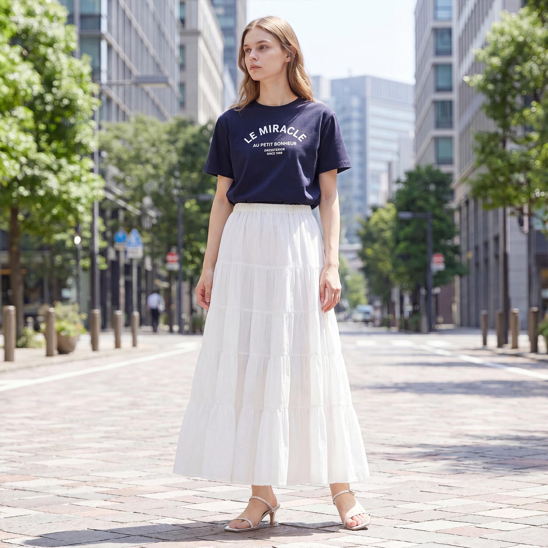 DRESSTERIOR「【再入荷】コットンボイルティアードスカート」|スカート|