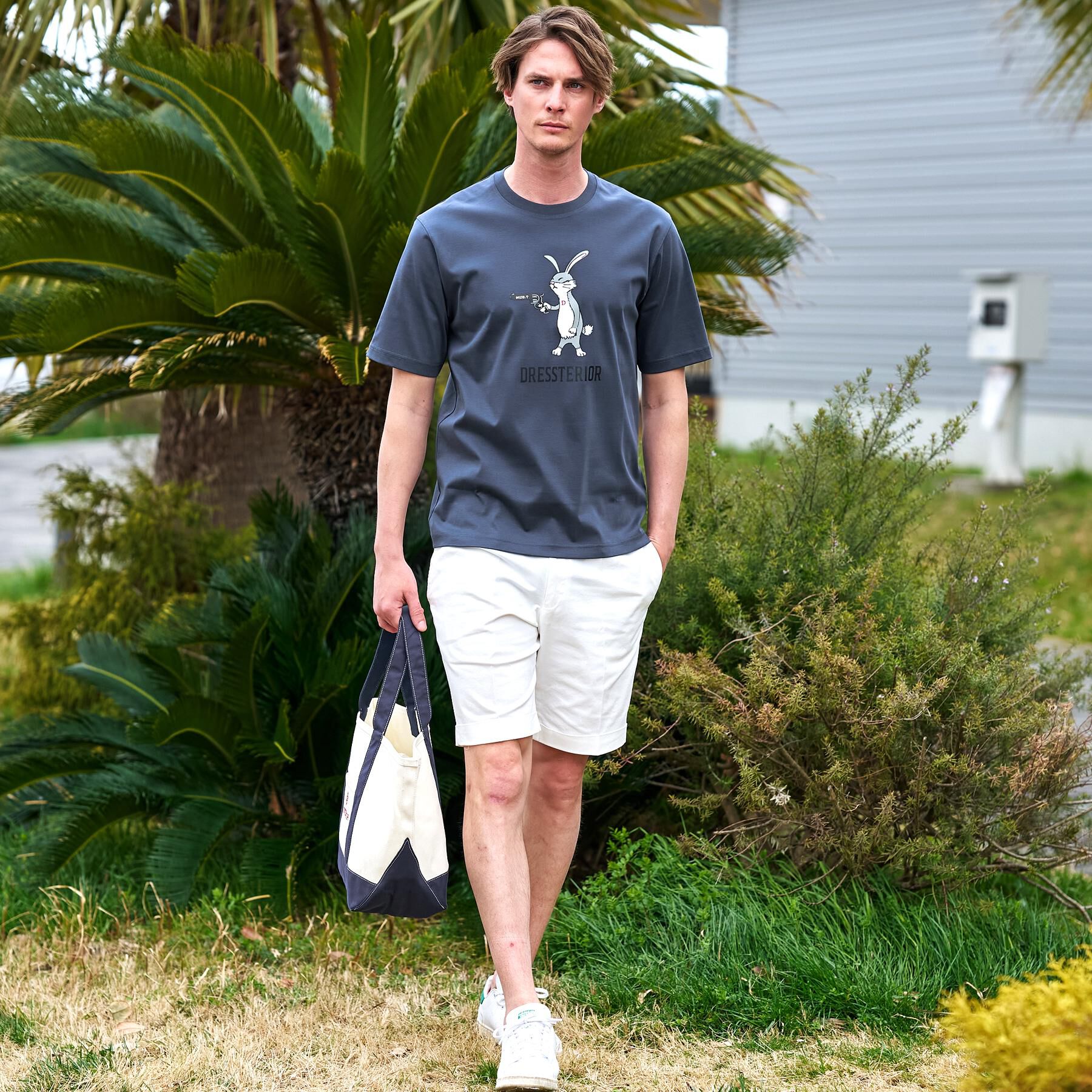 DRESSTERIOR「【接触冷感／抗菌防臭／消臭】ICE CLEAR COTTON ガンラビットTシャツ」|Tシャツ・カットソー|