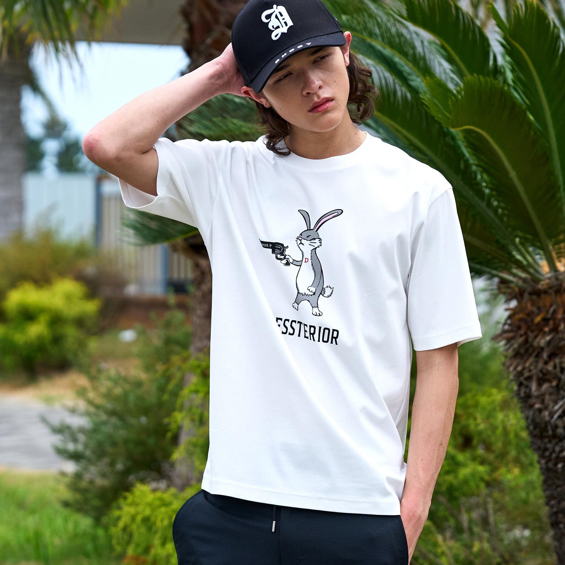 DRESSTERIOR「【接触冷感／抗菌防臭／消臭】ICE CLEAR COTTON ガンラビットTシャツ」|Tシャツ・カットソー|