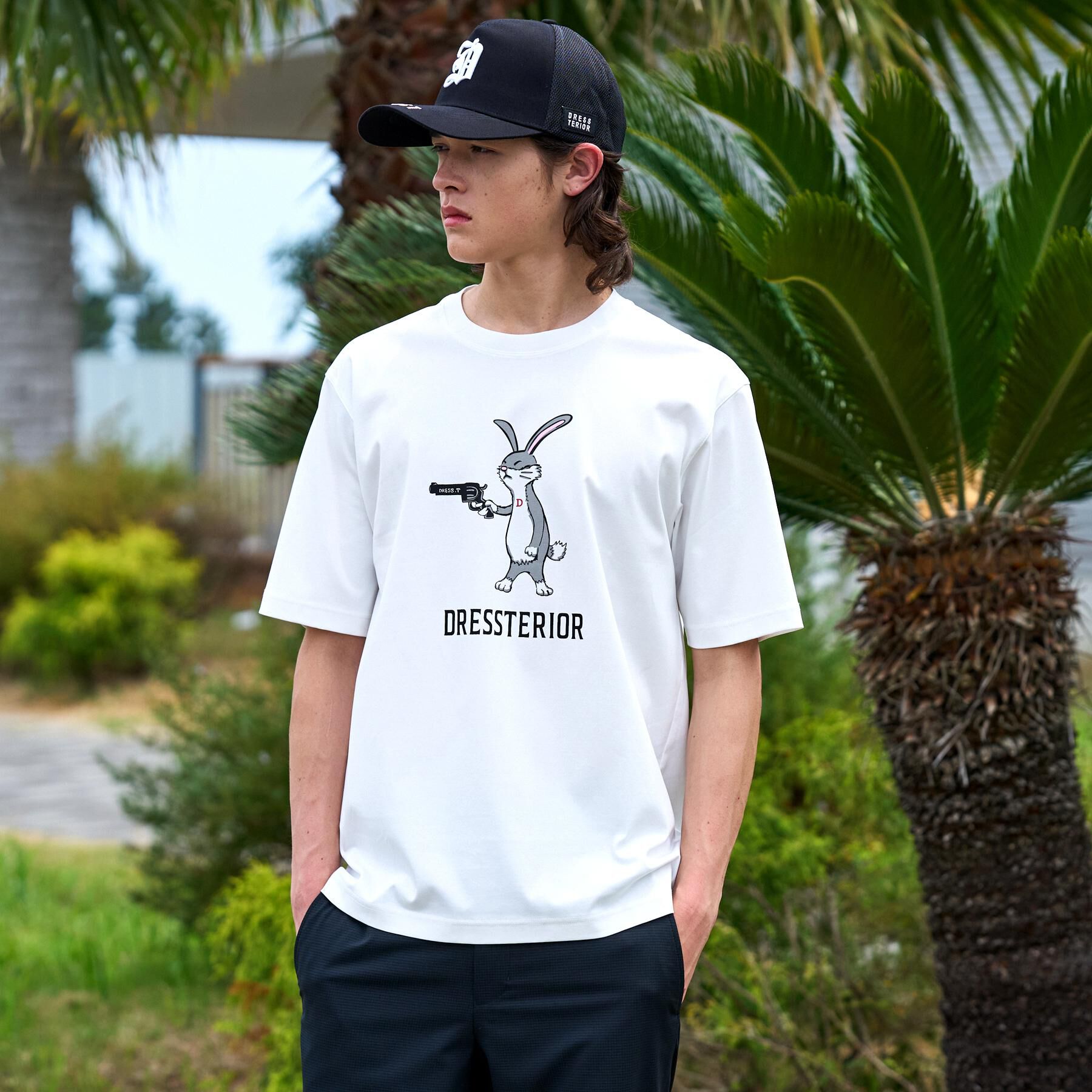 DRESSTERIOR「【接触冷感／抗菌防臭／消臭】ICE CLEAR COTTON ガンラビットTシャツ」|Tシャツ・カットソー|