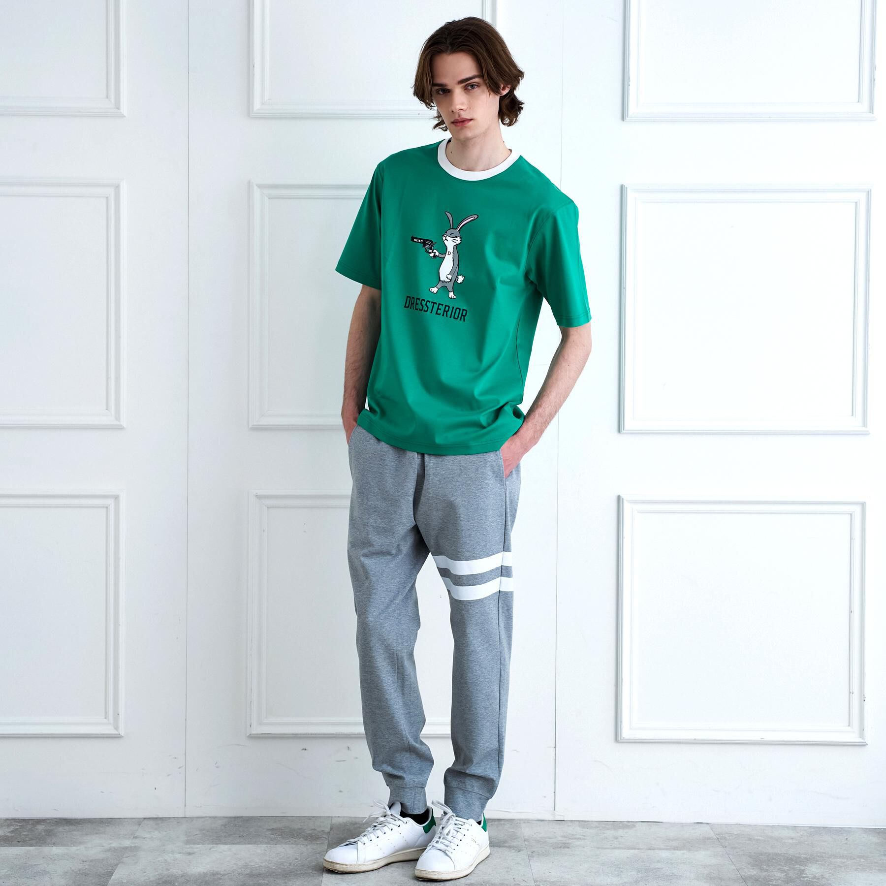 DRESSTERIOR「【接触冷感／抗菌防臭／消臭】ICE CLEAR COTTON ガンラビットTシャツ」|Tシャツ・カットソー|