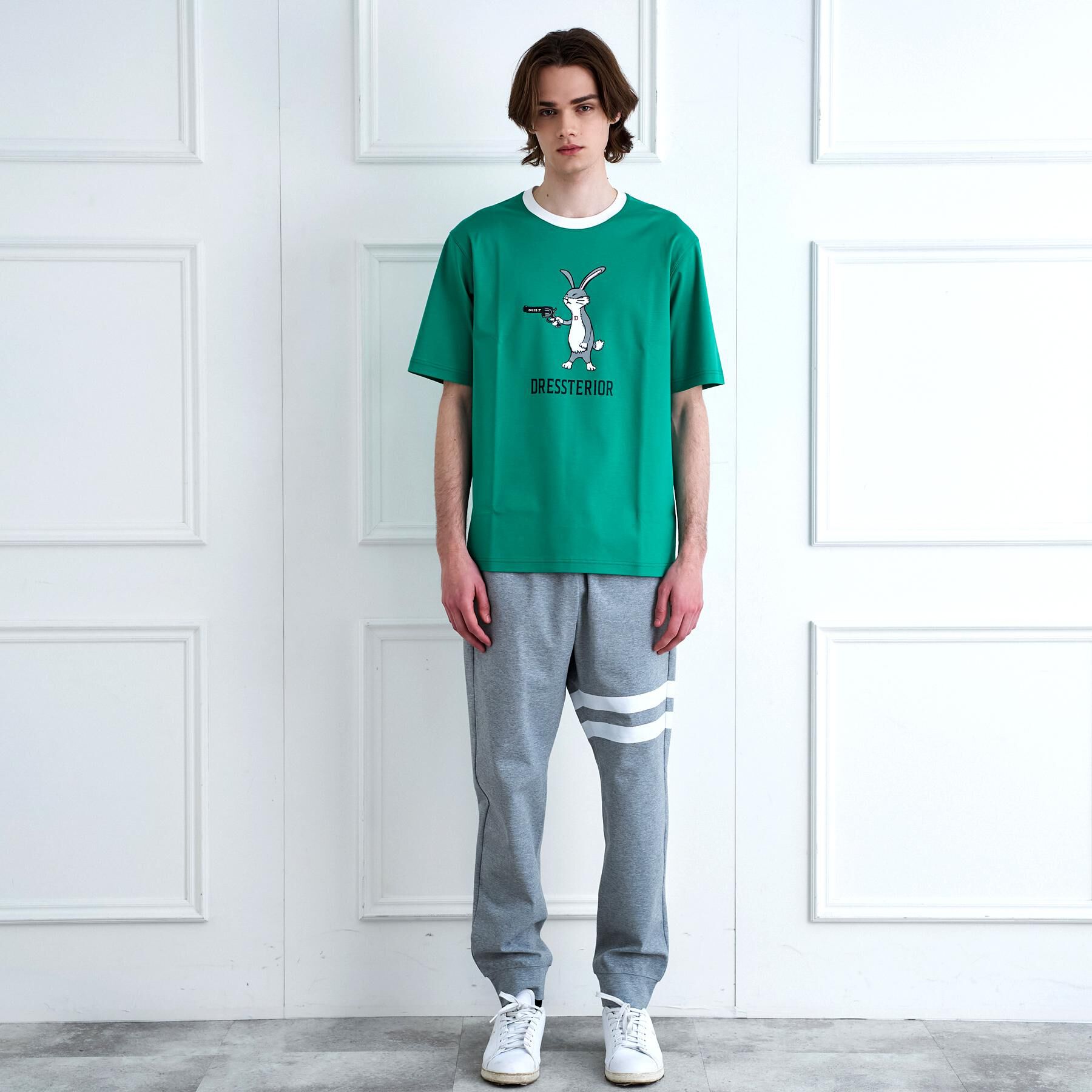 DRESSTERIOR「【接触冷感／抗菌防臭／消臭】ICE CLEAR COTTON ガンラビットTシャツ」|Tシャツ・カットソー|