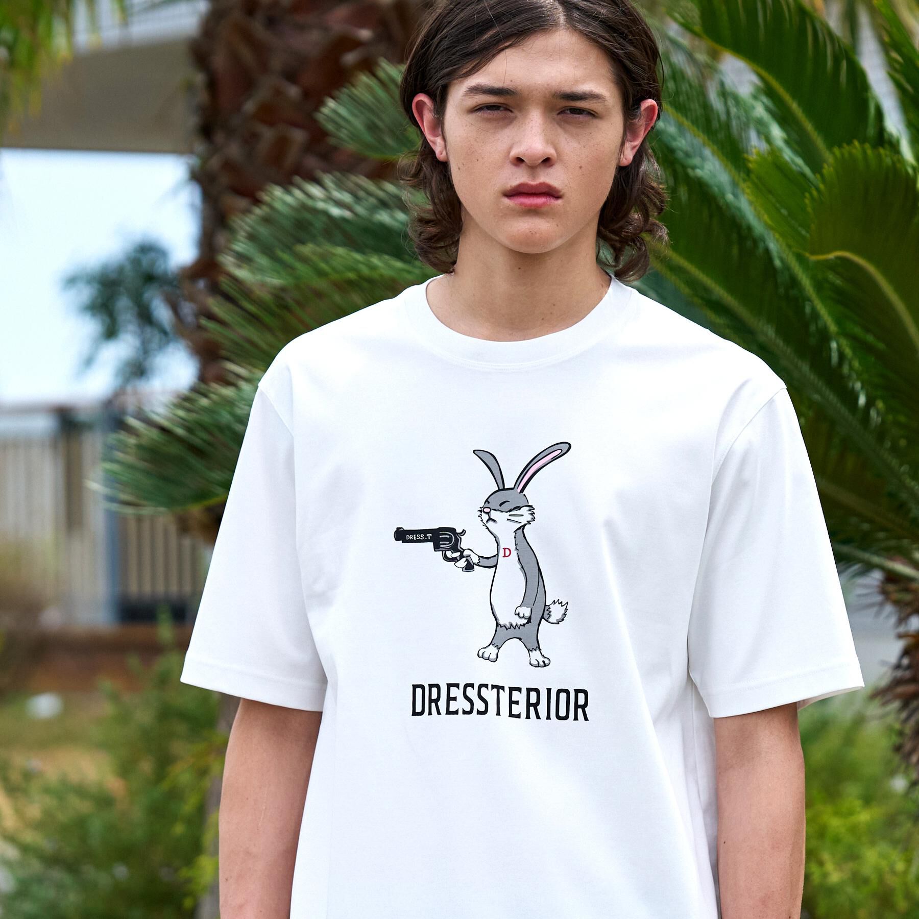 DRESSTERIOR「【接触冷感／抗菌防臭／消臭】ICE CLEAR COTTON ガンラビットTシャツ」|Tシャツ・カットソー|