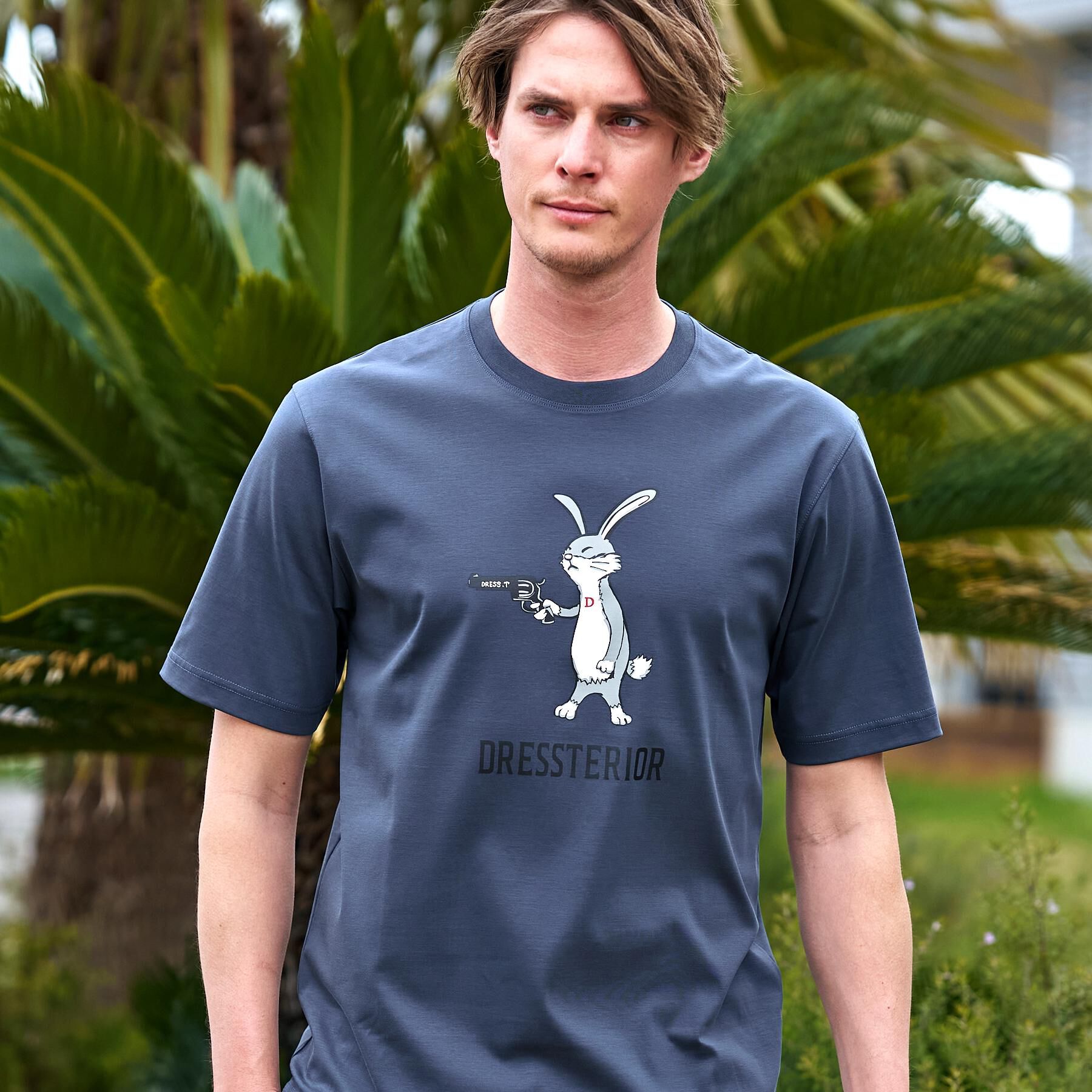 DRESSTERIOR「【接触冷感／抗菌防臭／消臭】ICE CLEAR COTTON ガンラビットTシャツ」|Tシャツ・カットソー|
