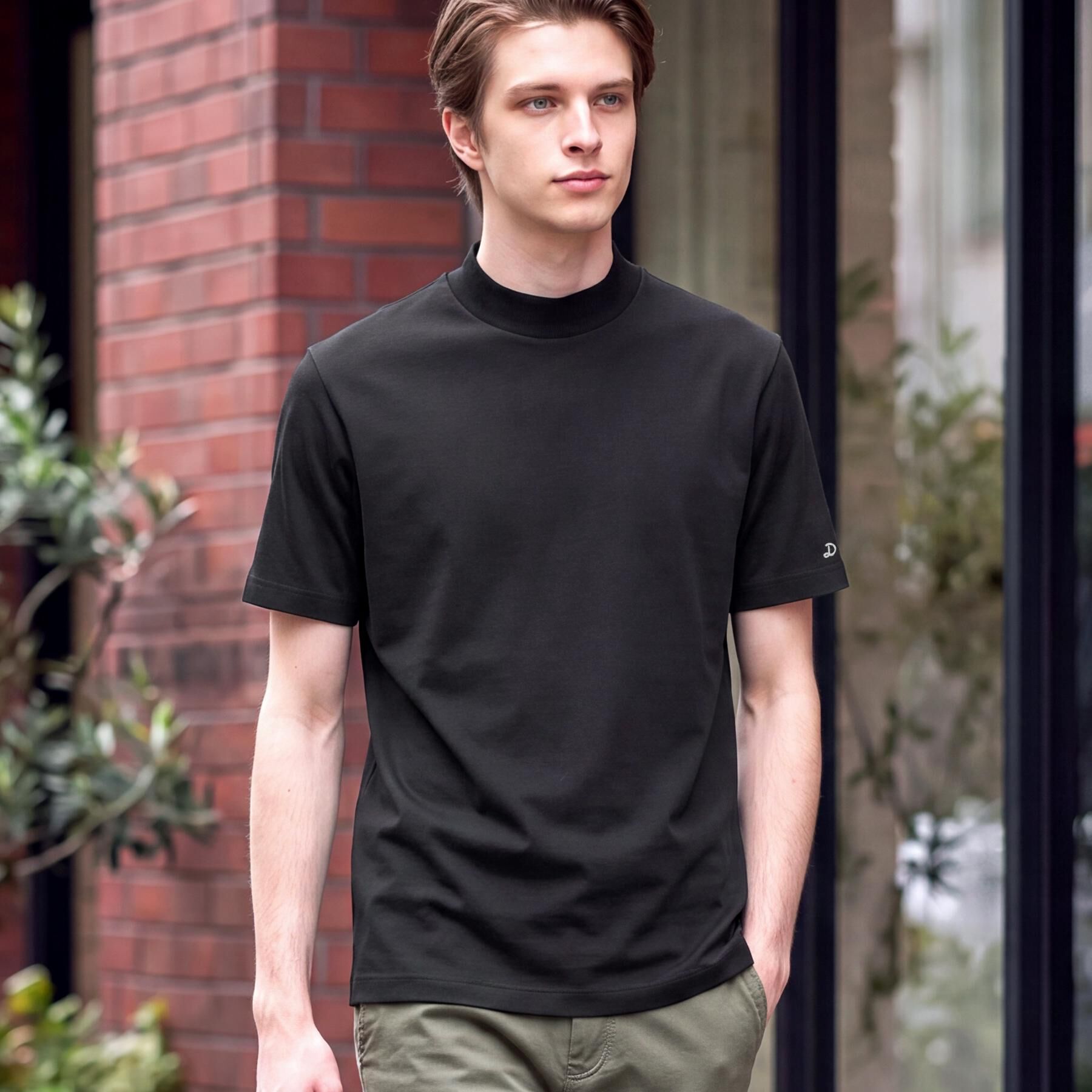 DRESSTERIOR「【接触冷感／抗菌防臭／消臭】ICE CLEAR COTTON モックネックTシャツ」|Tシャツ・カットソー|