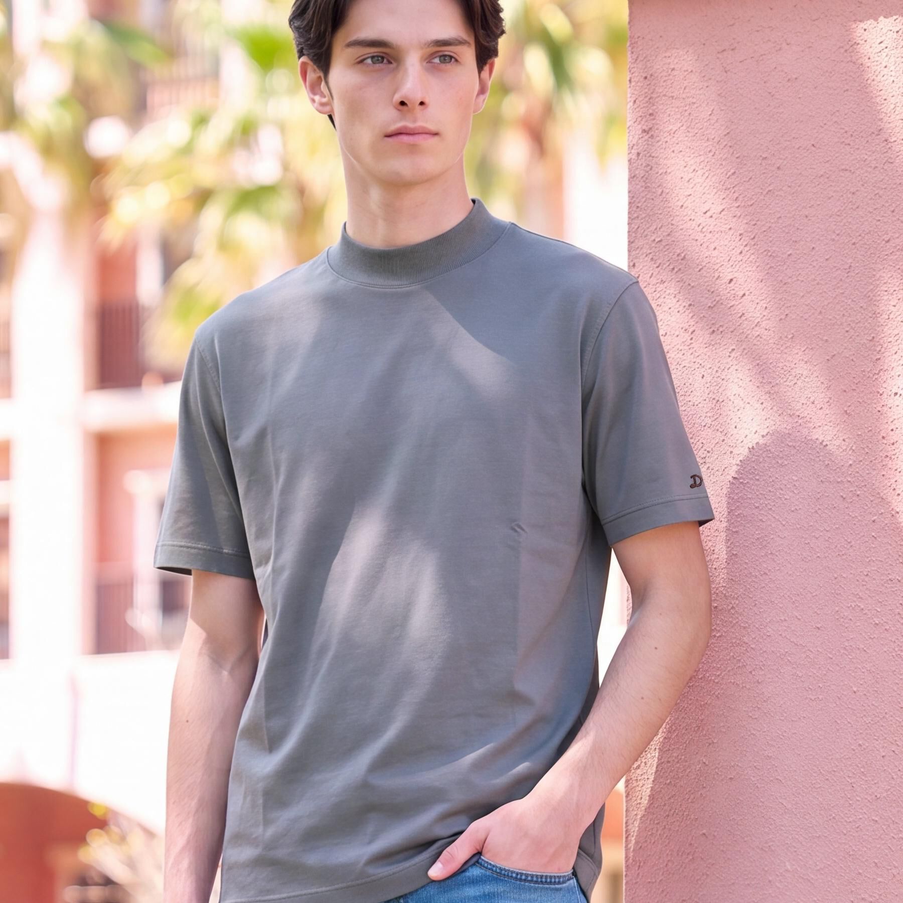 DRESSTERIOR「【接触冷感／抗菌防臭／消臭】ICE CLEAR COTTON モックネックTシャツ」|Tシャツ・カットソー|