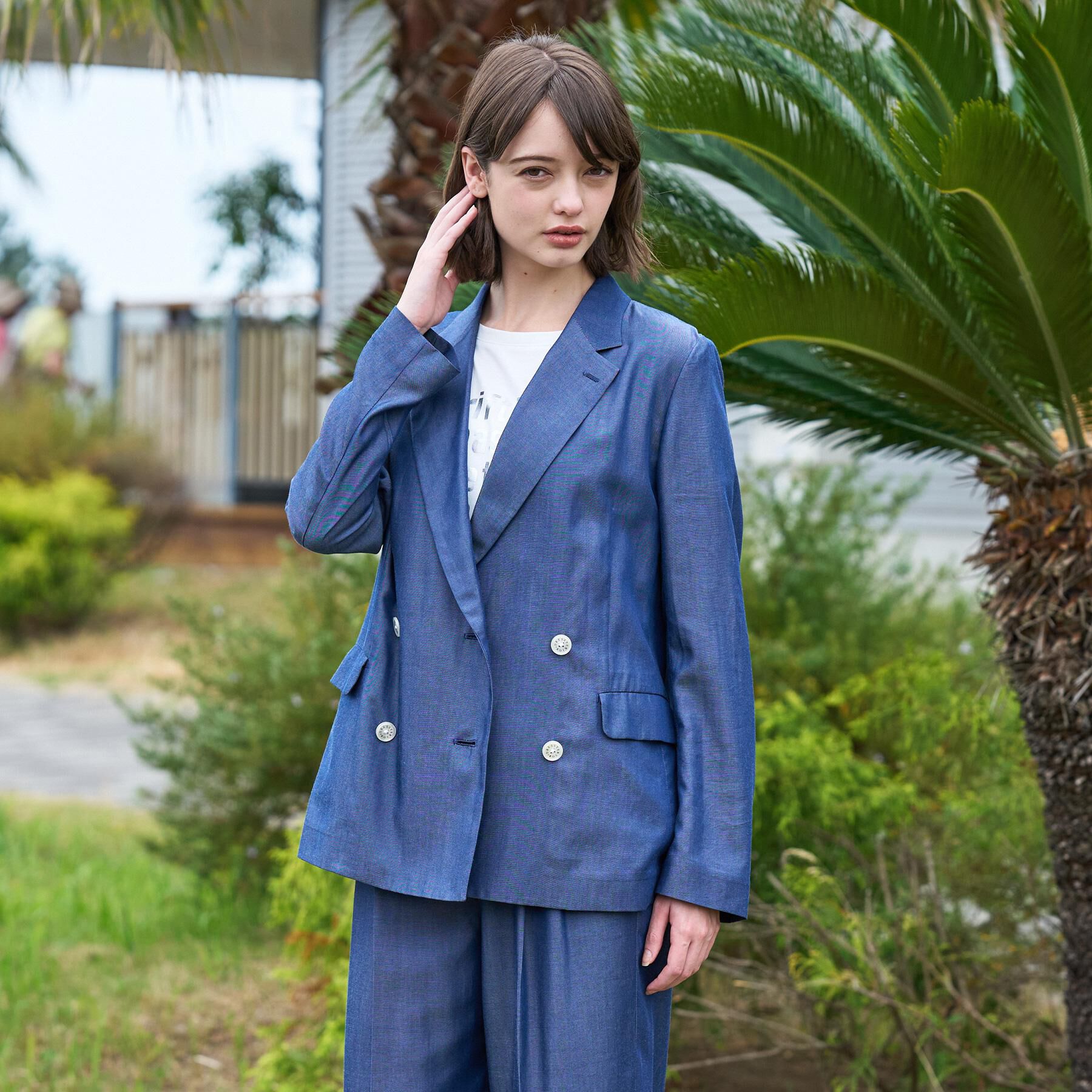 DRESSTERIOR「【otonaMUSE5月号掲載/セットアップ可】テンセルデニムダブルジャケット」|テーラードジャケット|