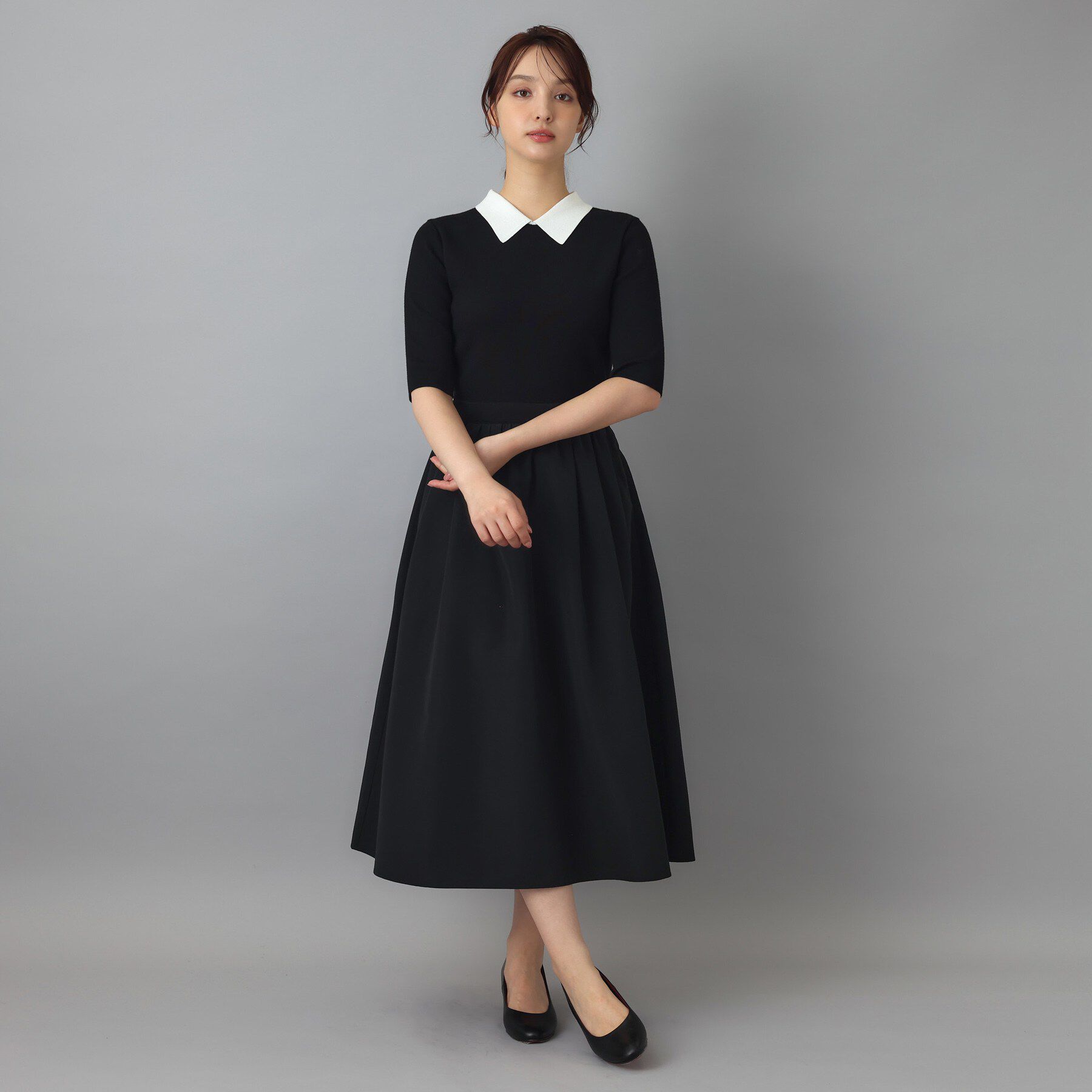 DRESSTERIOR「バイカラーニットコンビワンピース」|ワンピース|