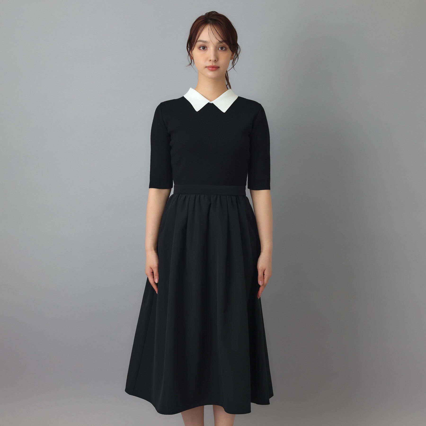 DRESSTERIOR「バイカラーニットコンビワンピース」|ワンピース|