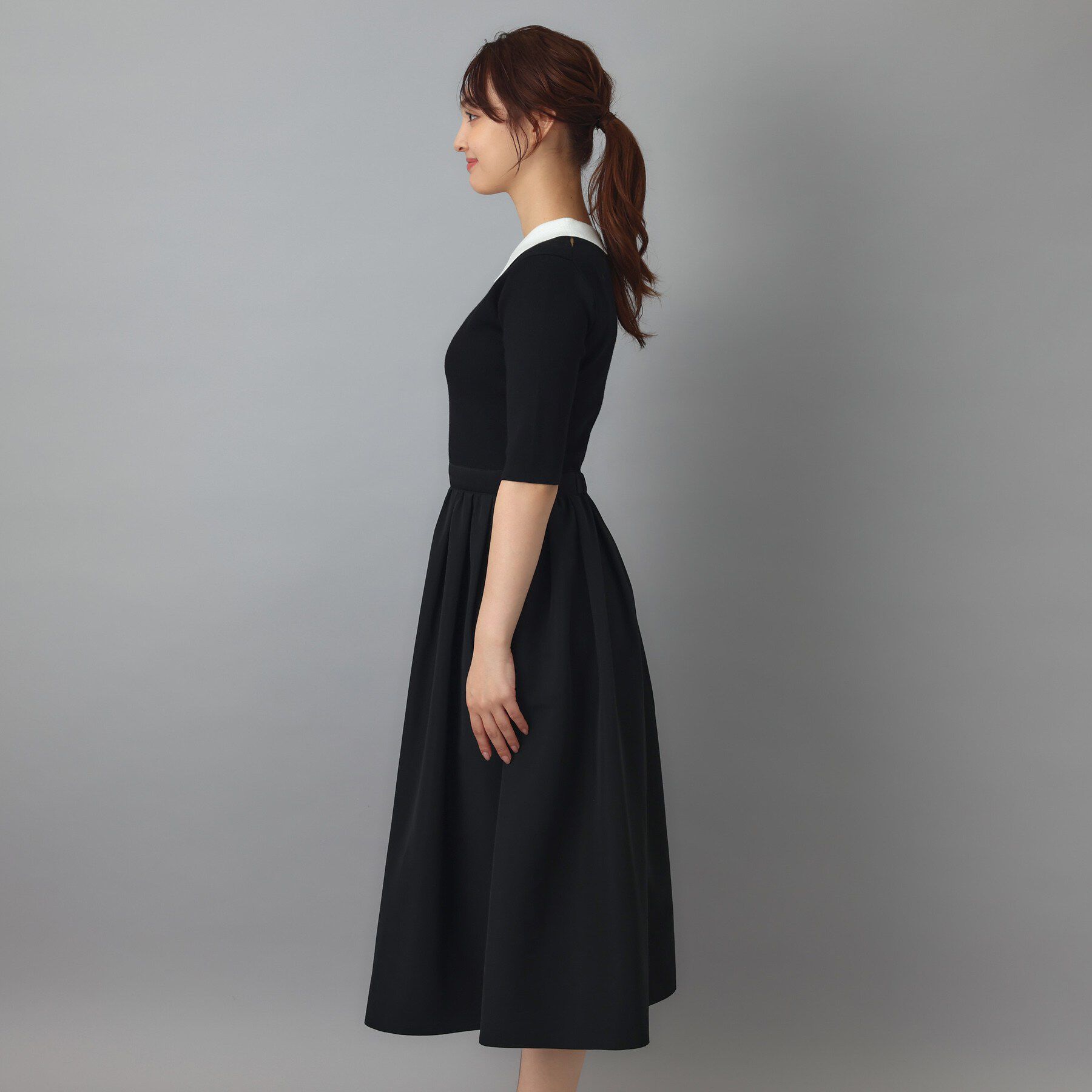 DRESSTERIOR「バイカラーニットコンビワンピース」|ワンピース|