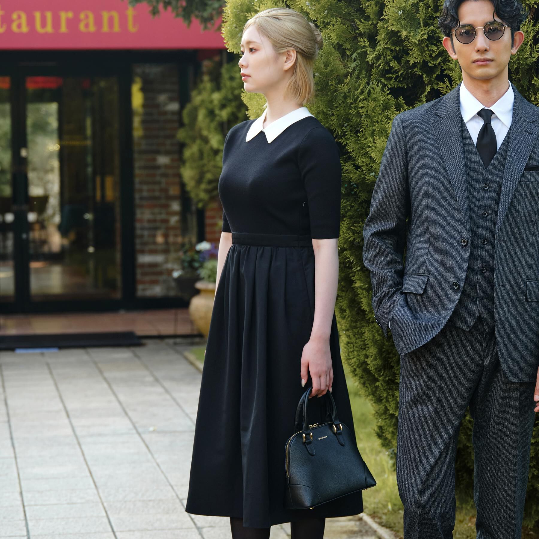 DRESSTERIOR「バイカラーニットコンビワンピース」|ワンピース|