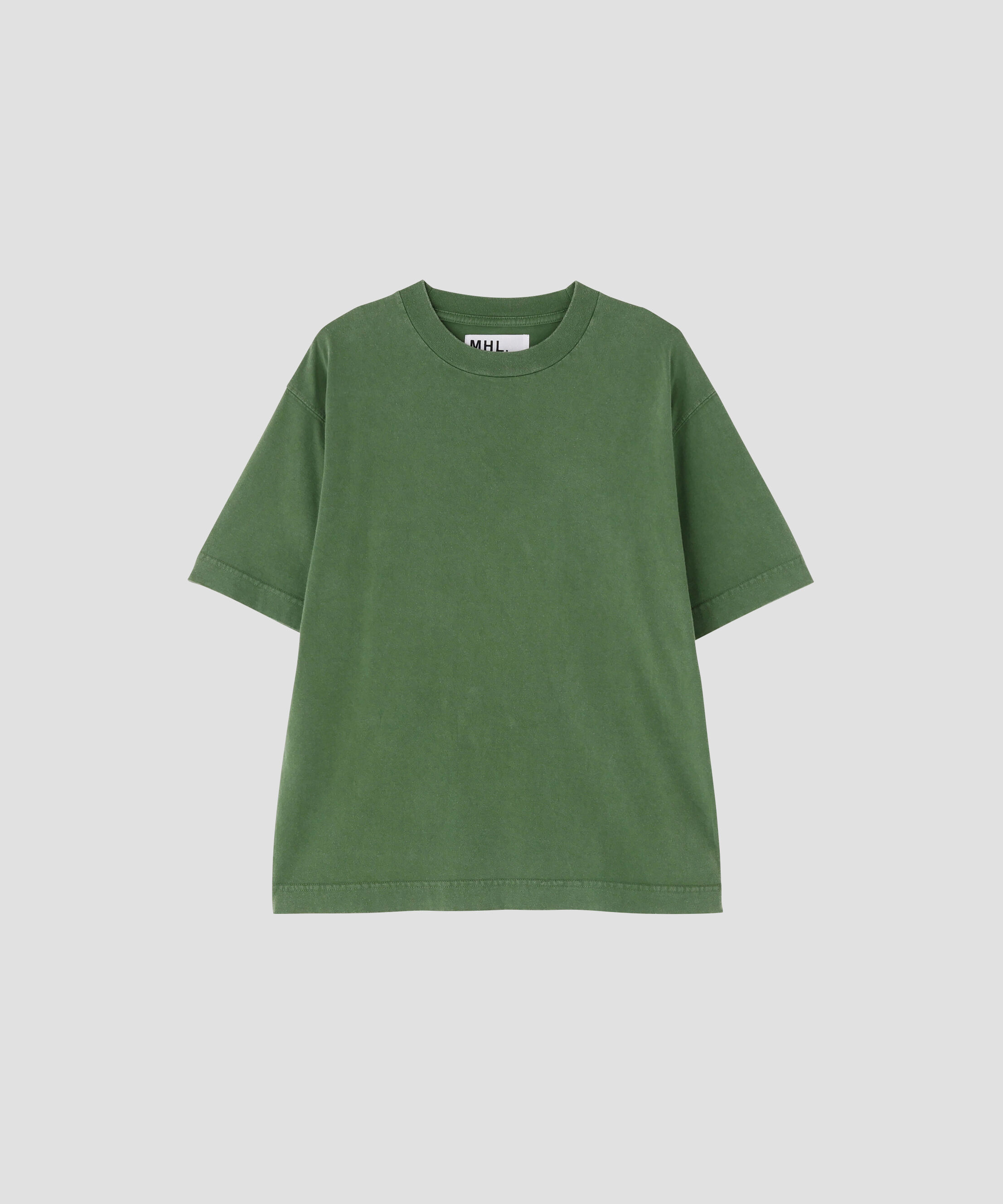 MHL.「FADED ROUGH COTTON JERSEY TOP」|Tシャツ・カットソー|GREEN