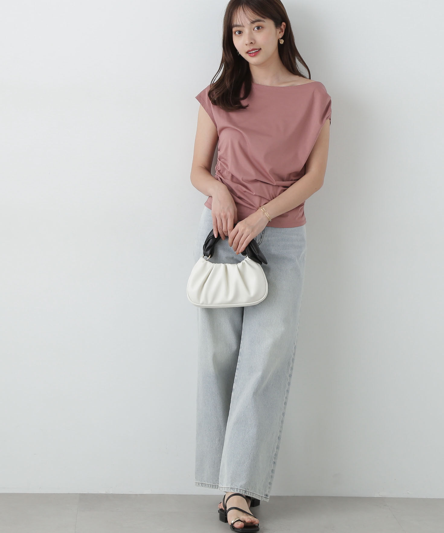 PROPORTION BODY DRESSING「アシメTシャツ」|Tシャツ・カットソー|ピンク