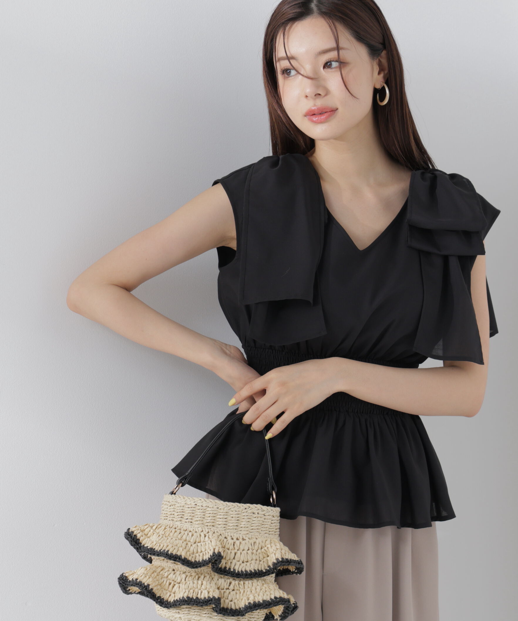 PROPORTION BODY DRESSING「ショルダーリボンペプラムブラウス」|シャツ・ブラウス|