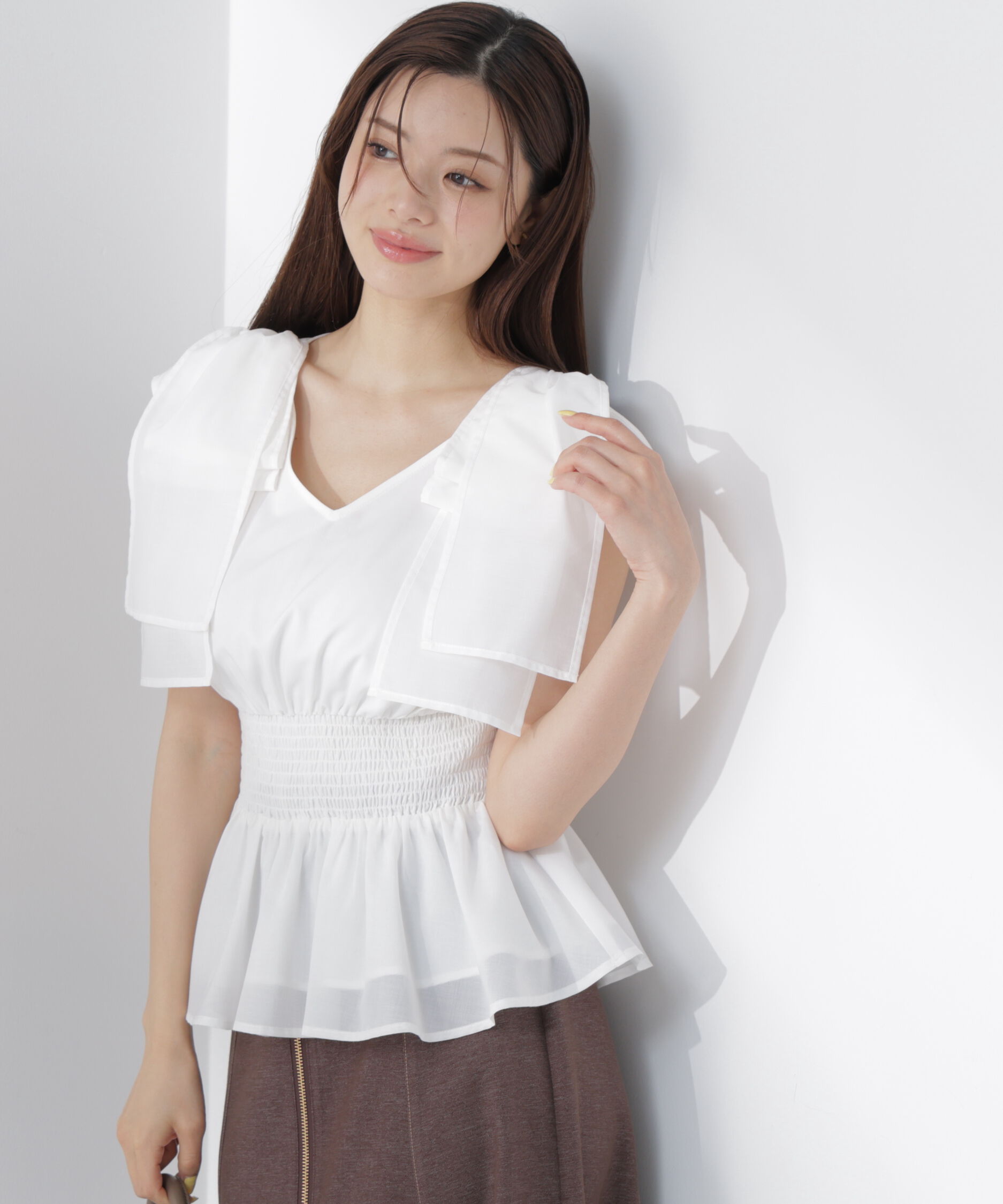 PROPORTION BODY DRESSING「ショルダーリボンペプラムブラウス」|シャツ・ブラウス|