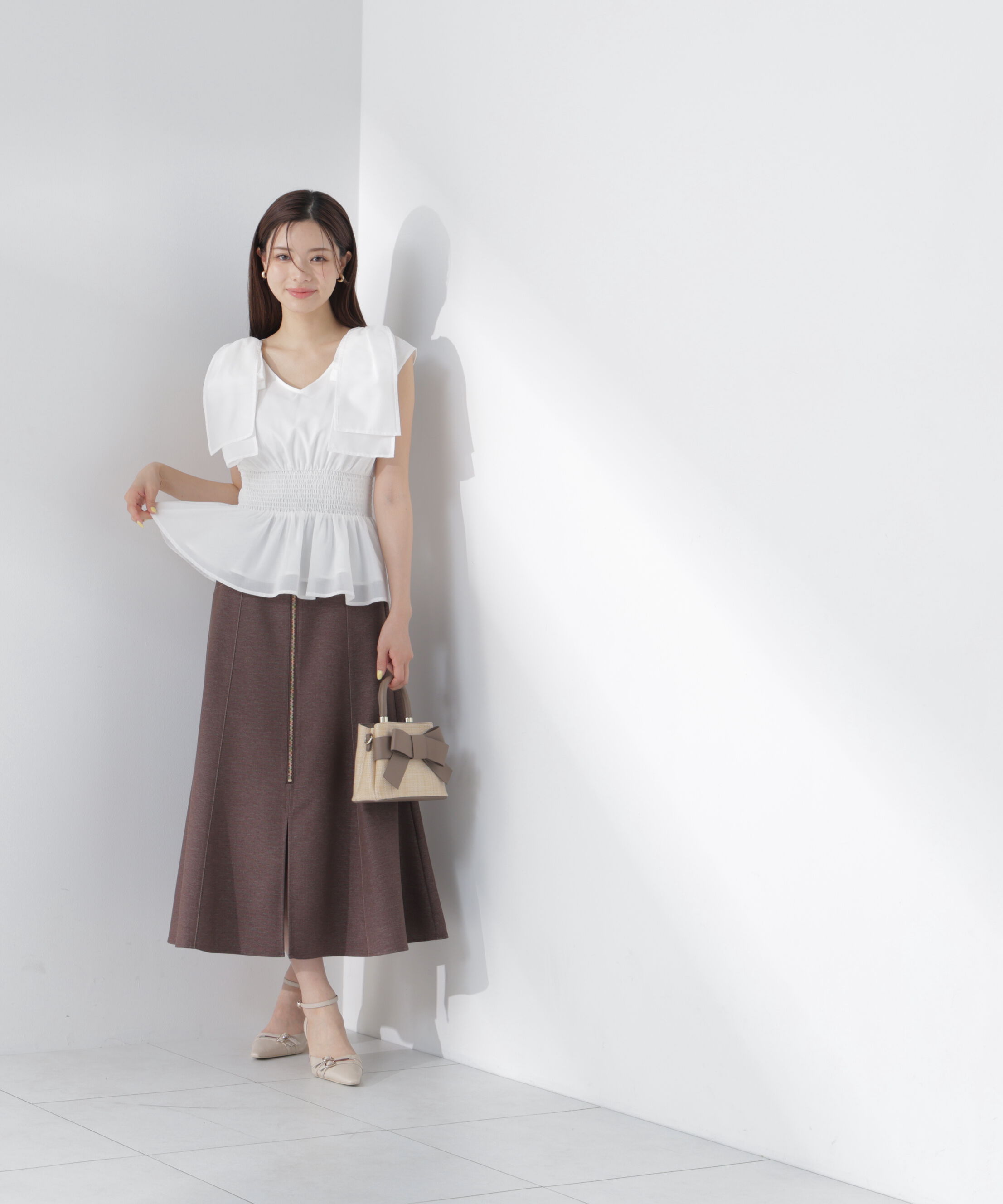 PROPORTION BODY DRESSING「ショルダーリボンペプラムブラウス」|シャツ・ブラウス|