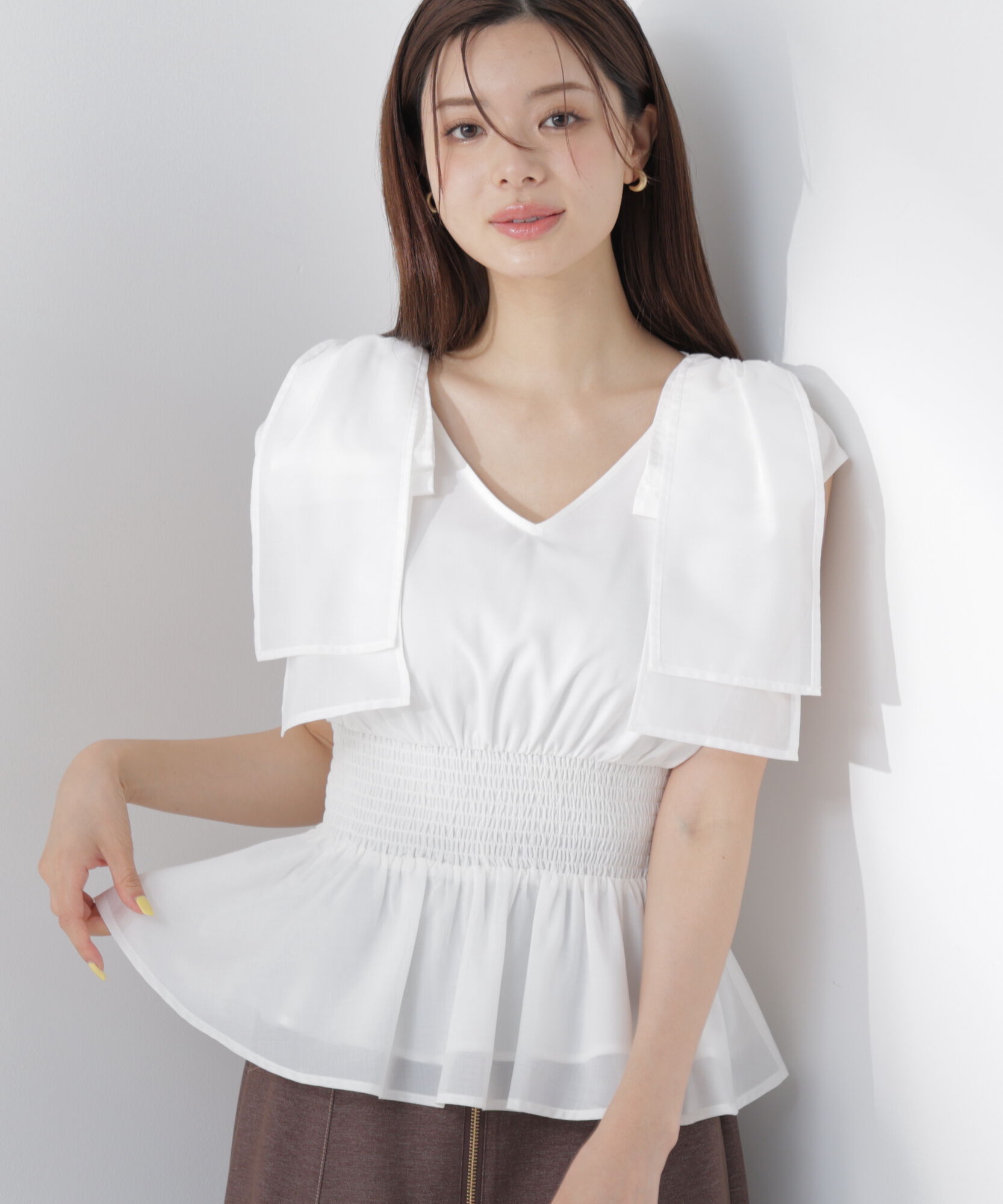 PROPORTION BODY DRESSING「ショルダーリボンペプラムブラウス」|シャツ・ブラウス|