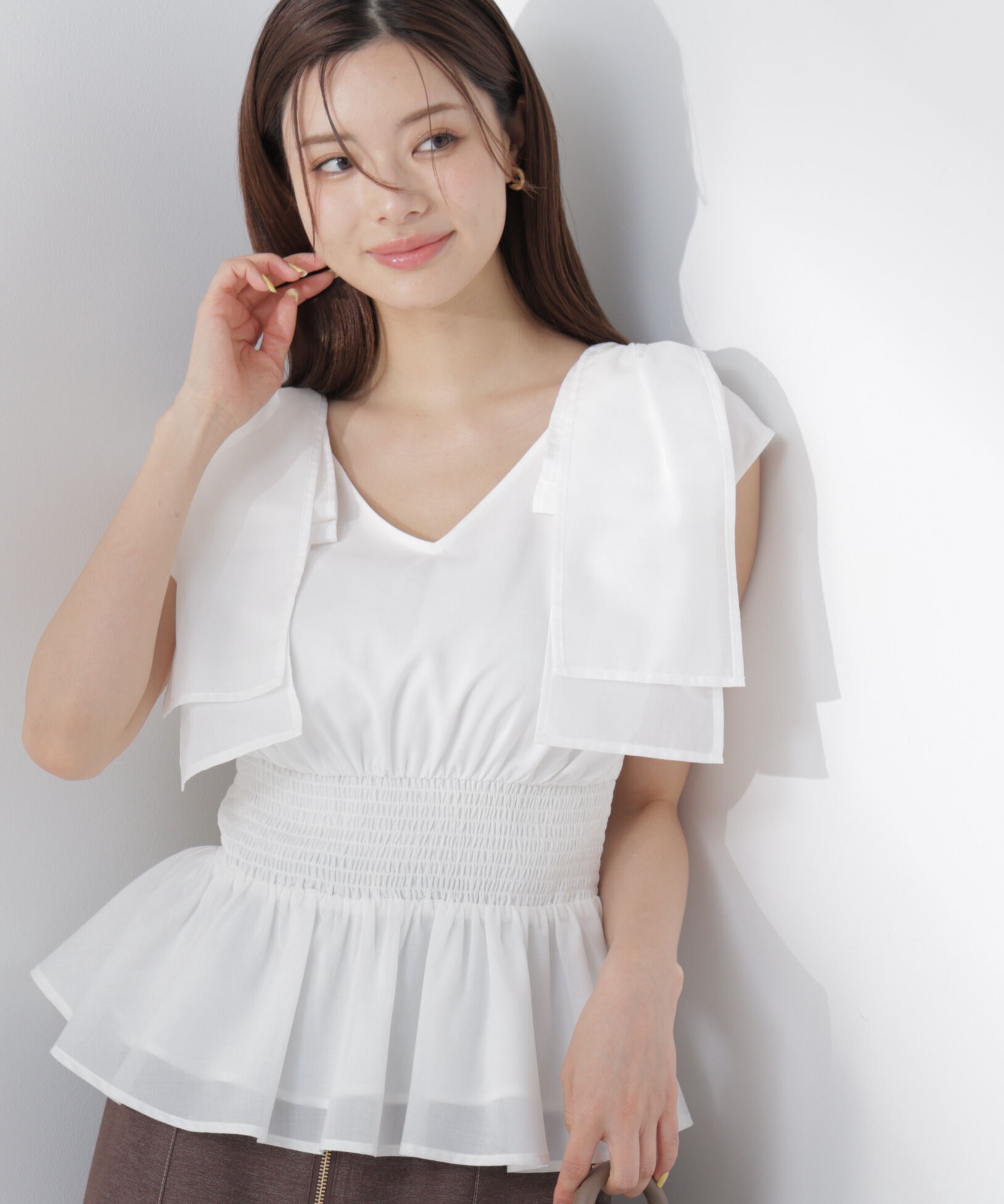 PROPORTION BODY DRESSING「ショルダーリボンペプラムブラウス」|シャツ・ブラウス|