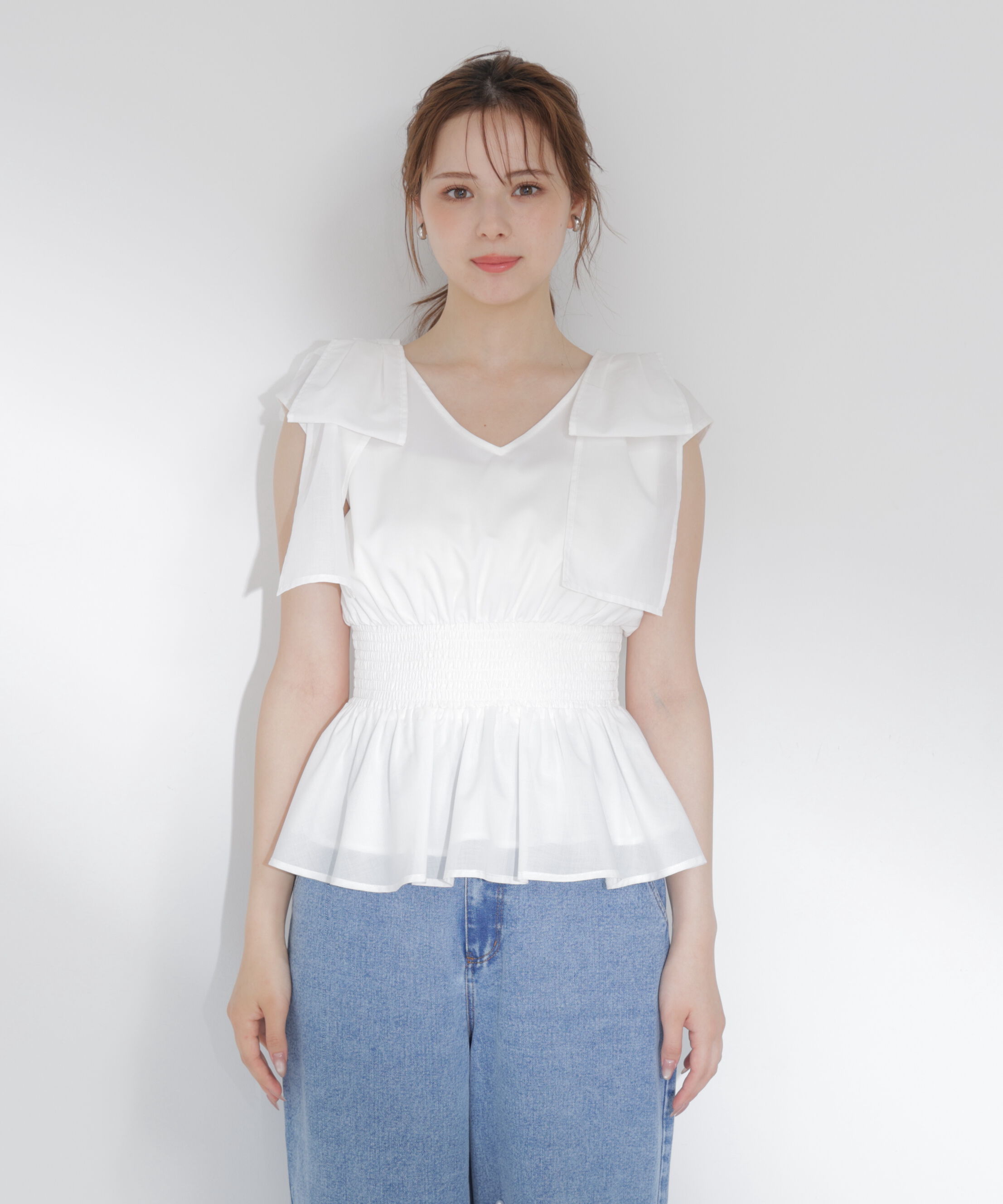 PROPORTION BODY DRESSING「ショルダーリボンペプラムブラウス」|シャツ・ブラウス|