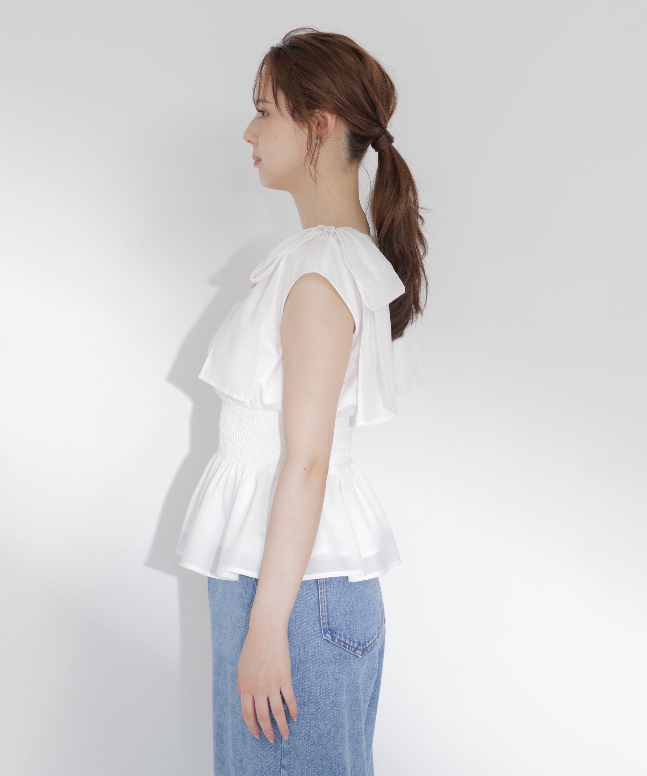 PROPORTION BODY DRESSING「ショルダーリボンペプラムブラウス」|シャツ・ブラウス|