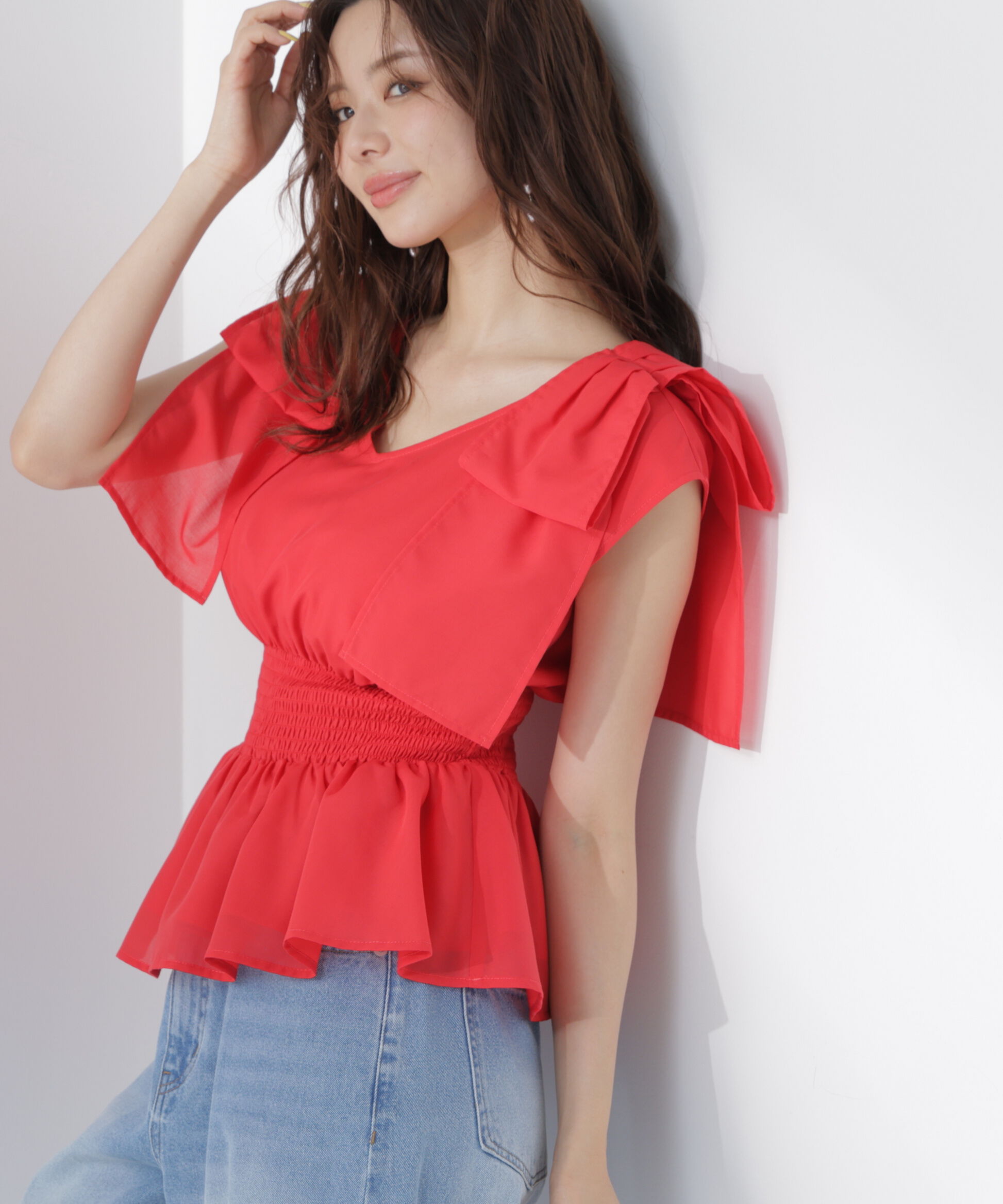 PROPORTION BODY DRESSING「ショルダーリボンペプラムブラウス」|シャツ・ブラウス|