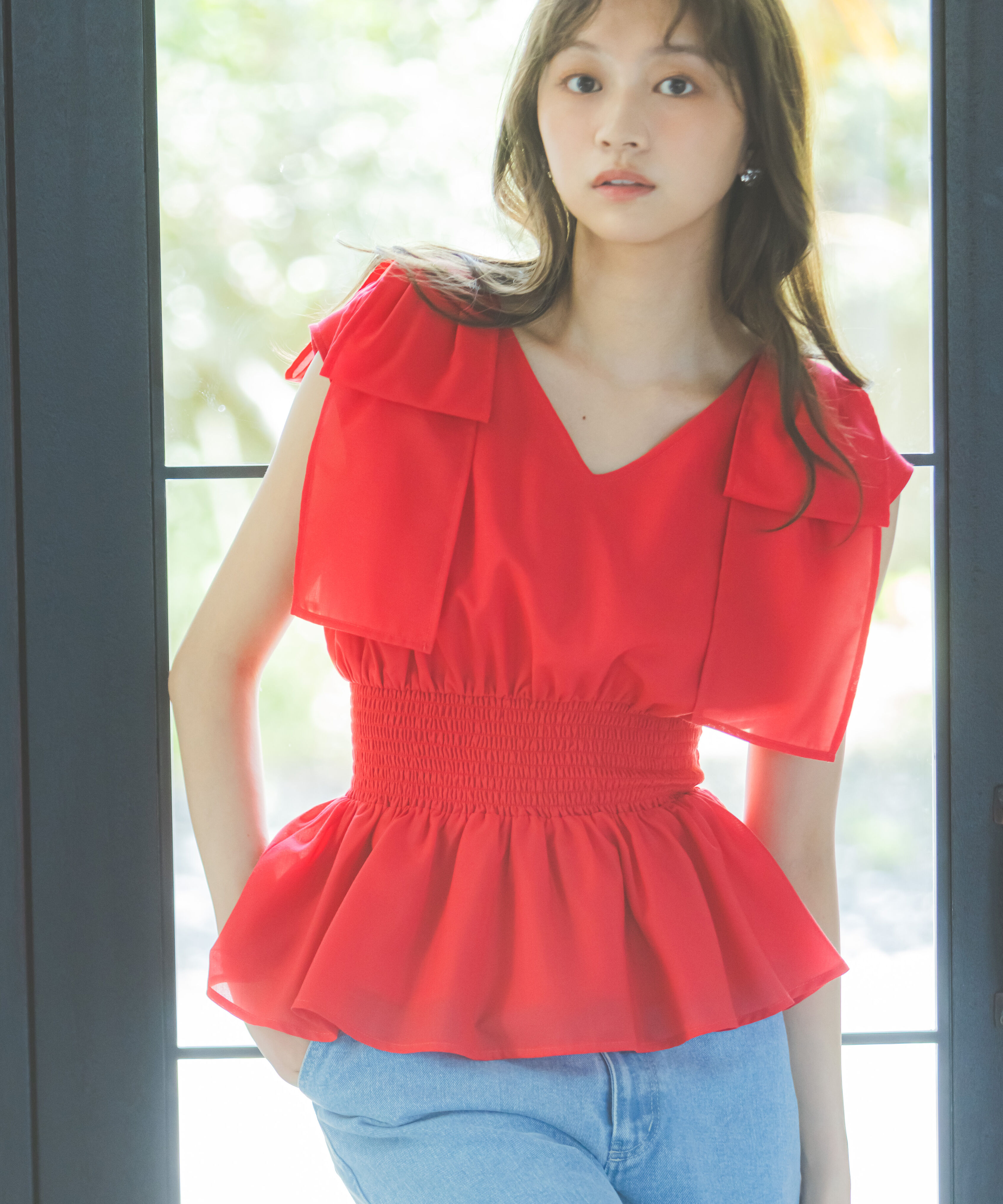 PROPORTION BODY DRESSING「ショルダーリボンペプラムブラウス」|シャツ・ブラウス|