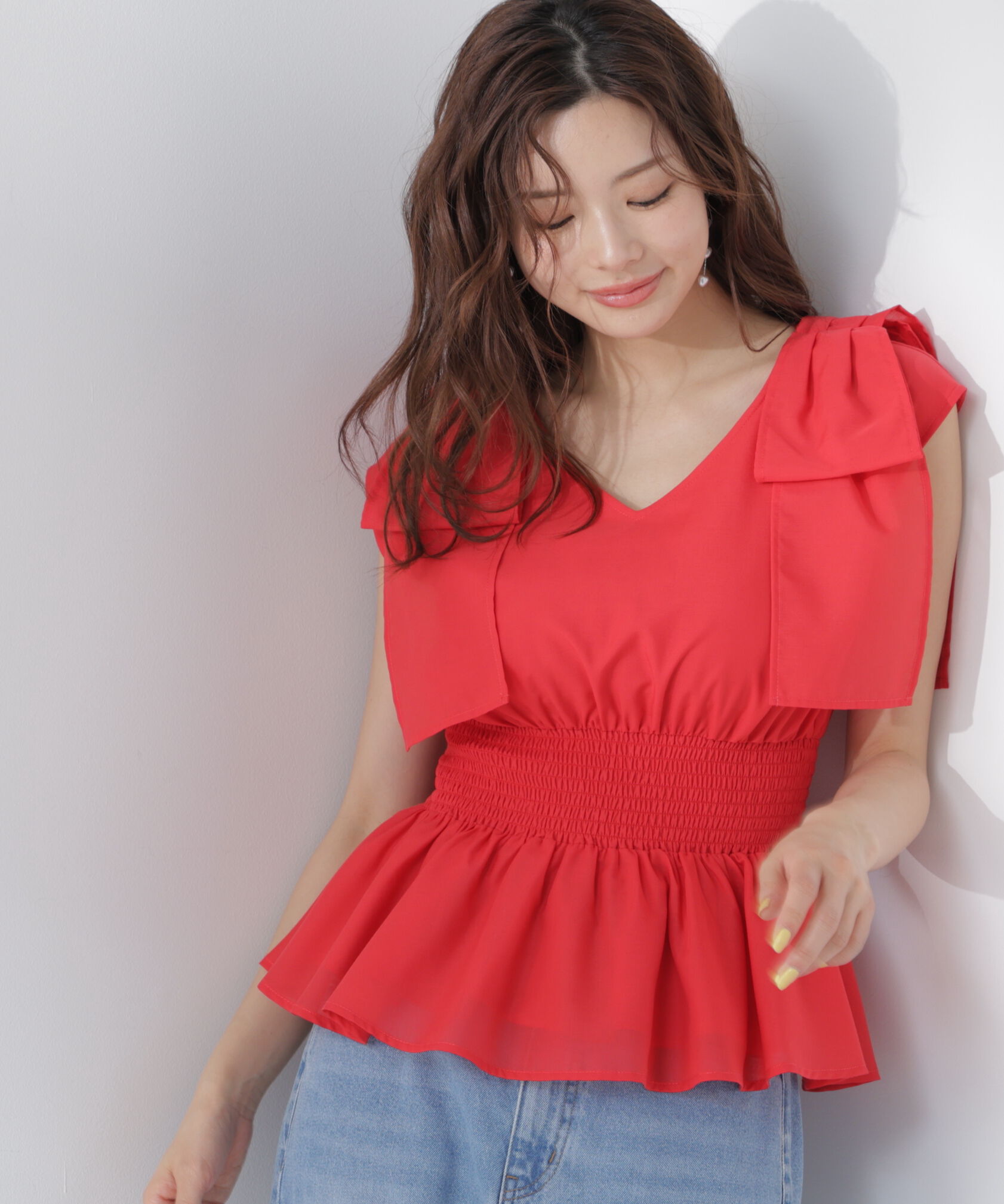 PROPORTION BODY DRESSING「ショルダーリボンペプラムブラウス」|シャツ・ブラウス|