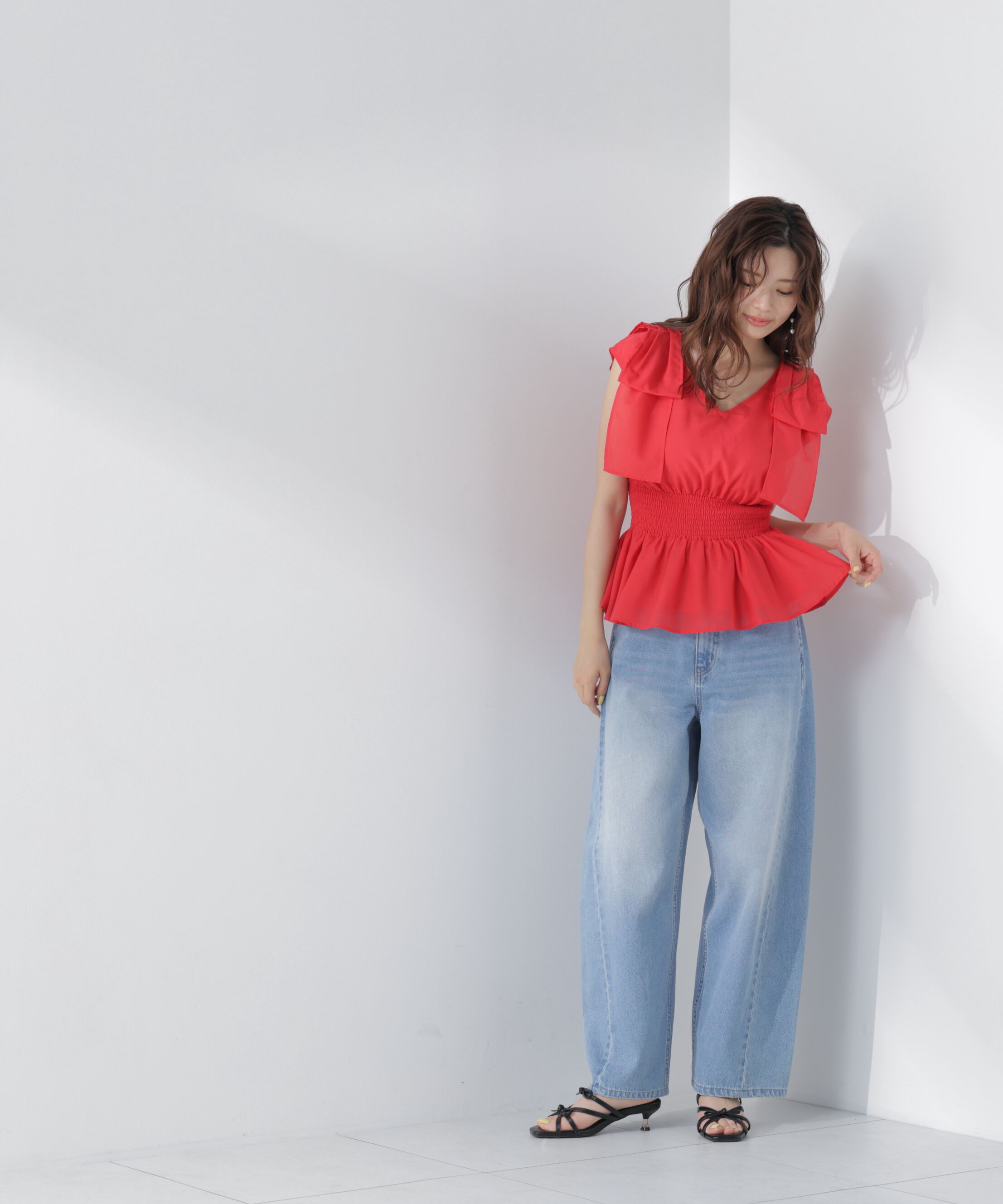 PROPORTION BODY DRESSING「ショルダーリボンペプラムブラウス」|シャツ・ブラウス|