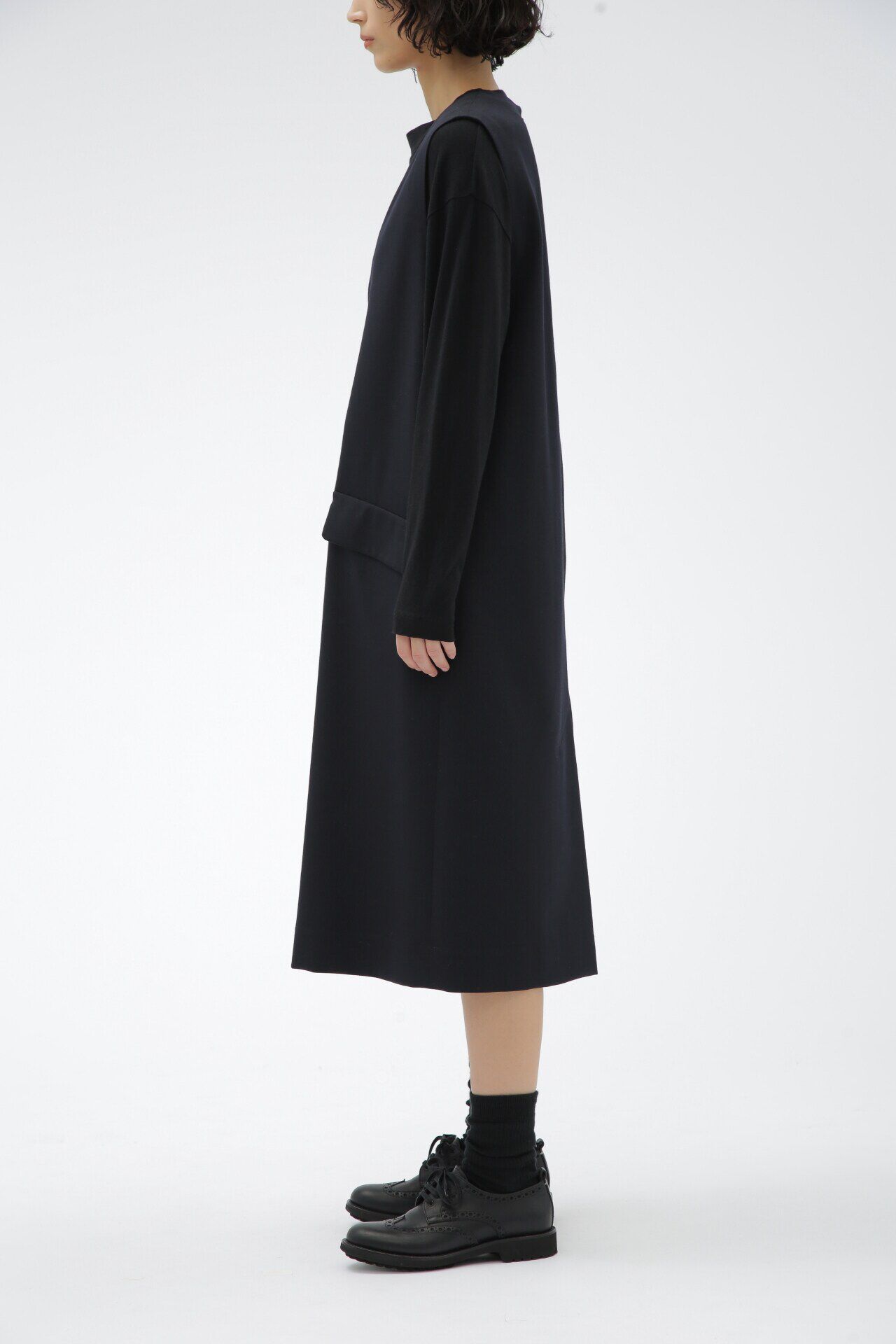  「DRY WOOL TWILL CHAMBRAY」|ワンピース|