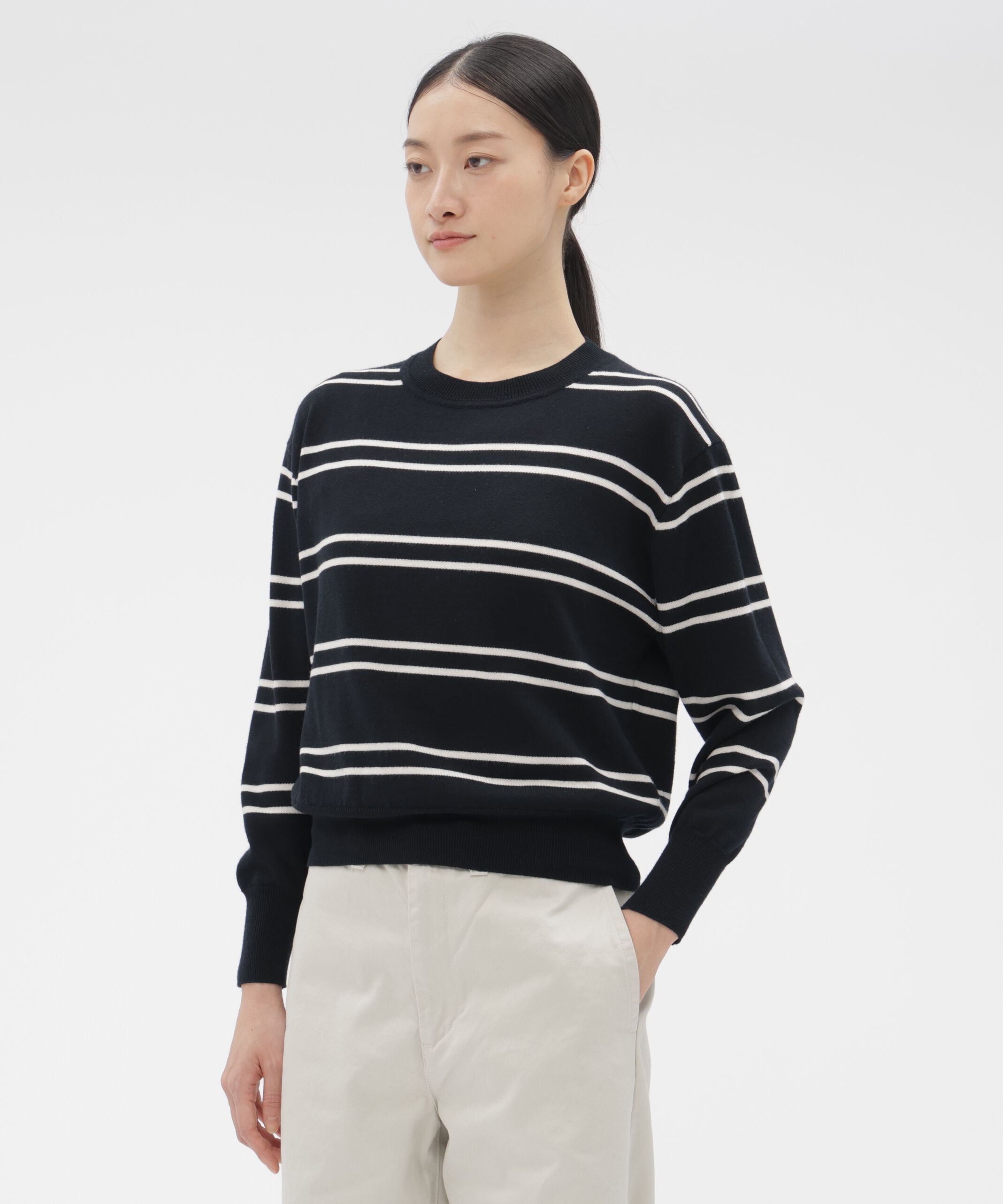  「TWISTED WOOL COTTON KNITWEAR」|ニット・セーター|BLACK